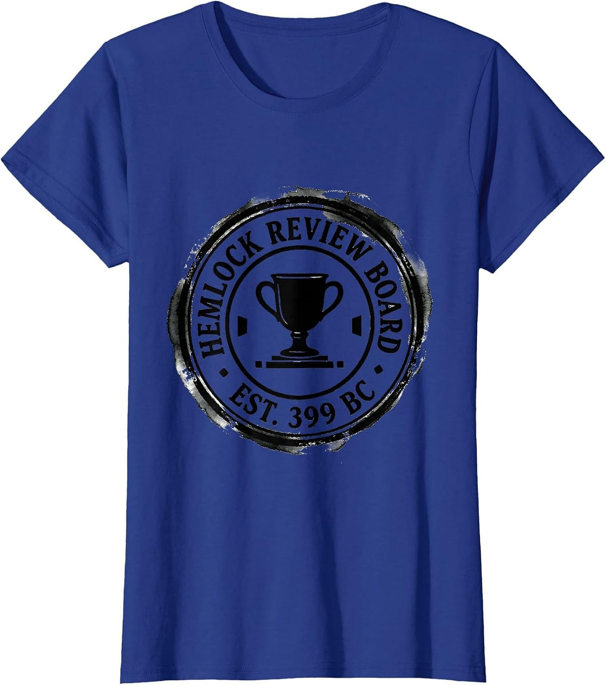 Women's Hemlock Review Board Est 399 BC Ironic Stoic Philosopher T-Shirt - Royal Blue