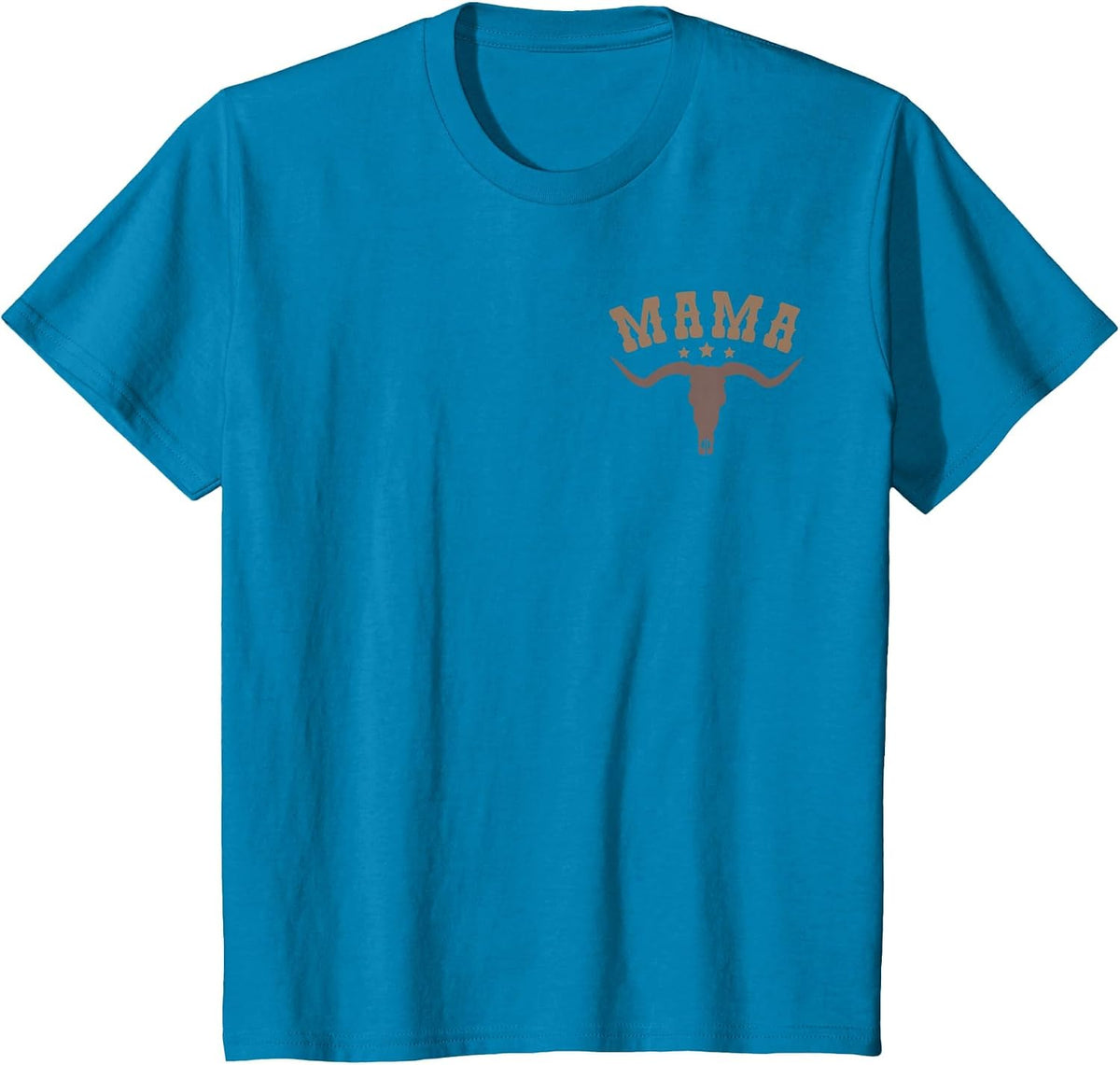 Mama Skull Highland Cow Boy Western Rodeo Family Matching T-Shirt, Youth, Sapphire Blue, 3T - As Pictured
