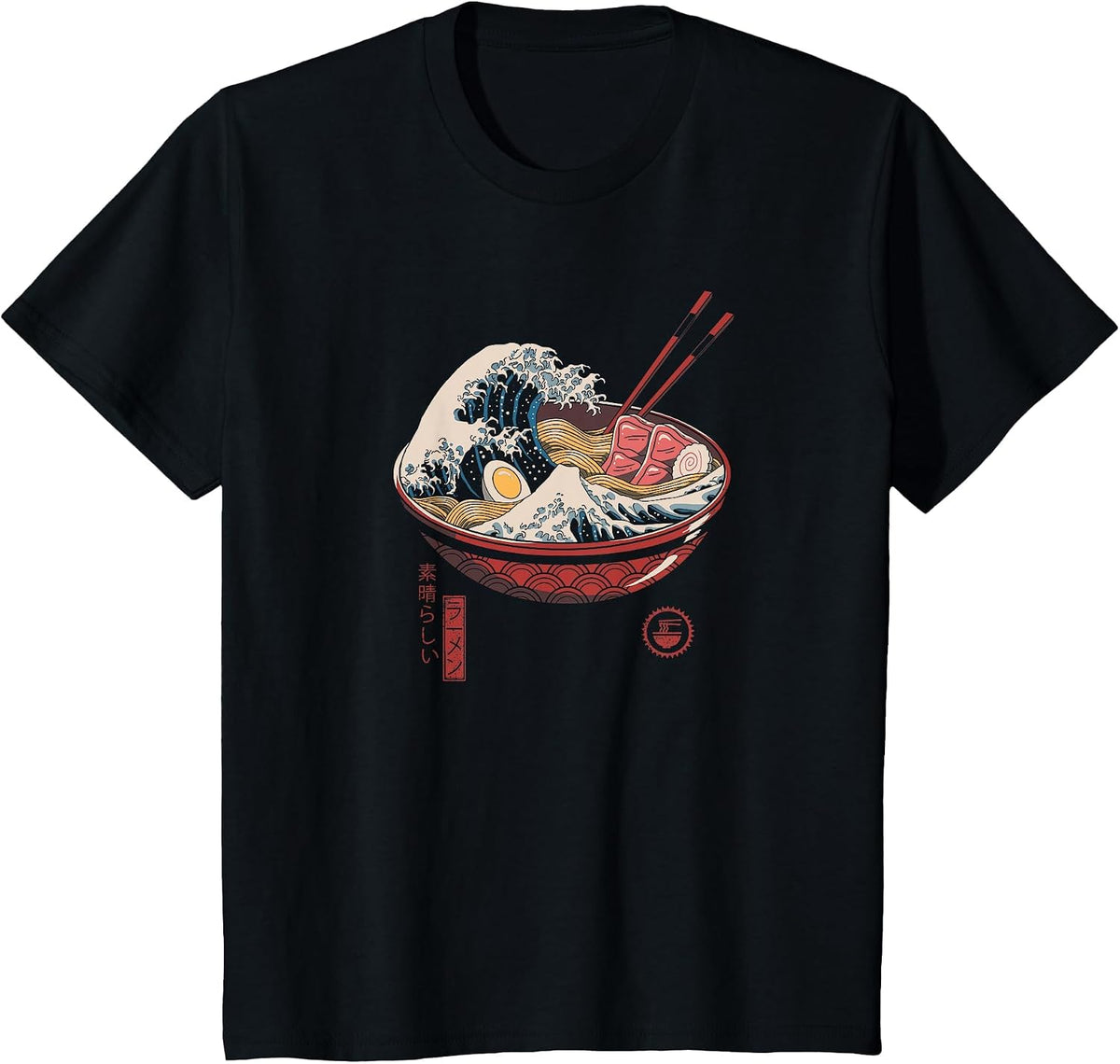 Great Ramen Wave T-Shirt - Black
