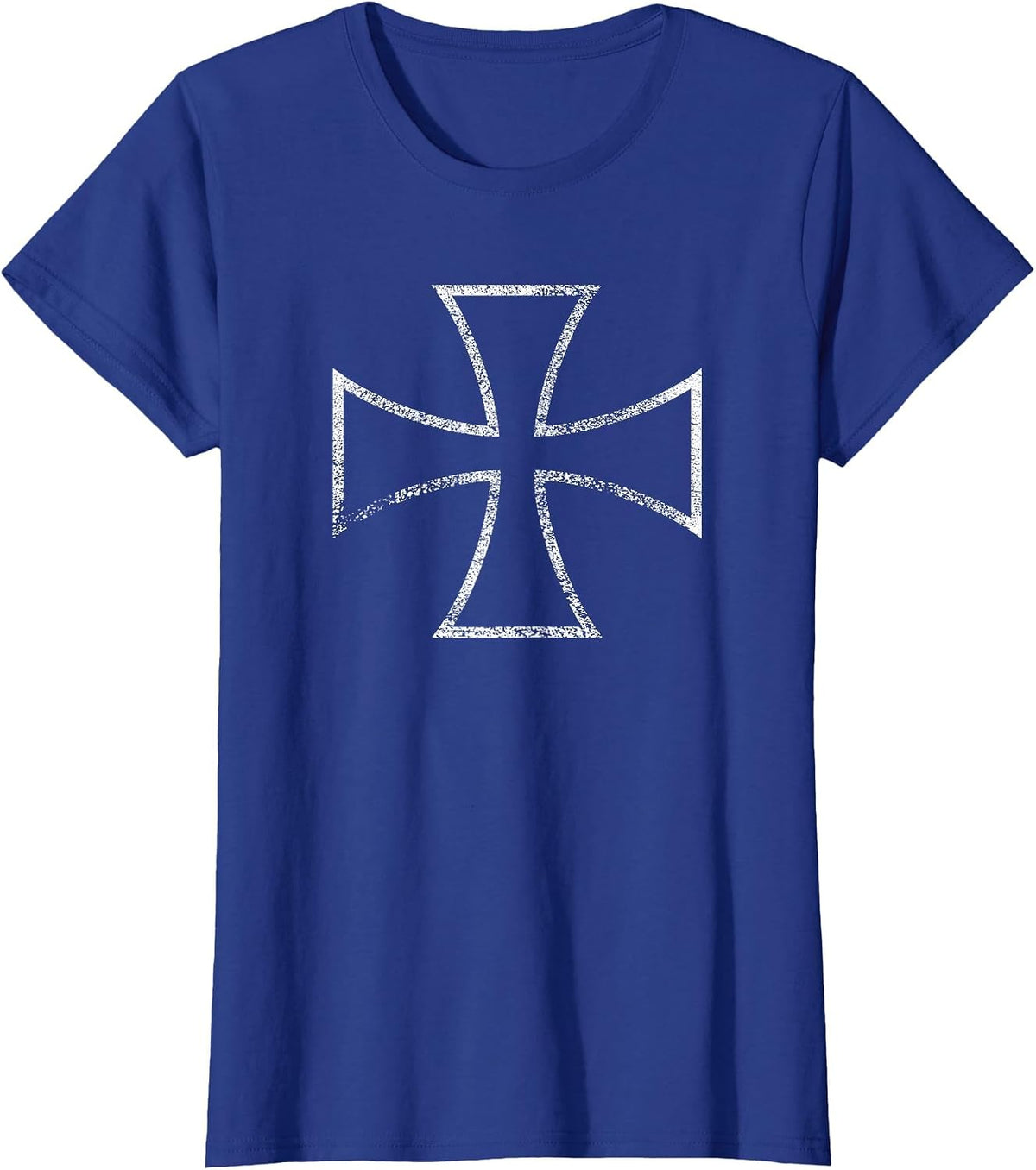 Iron Cross Biker T-Shirt - Royal Blue