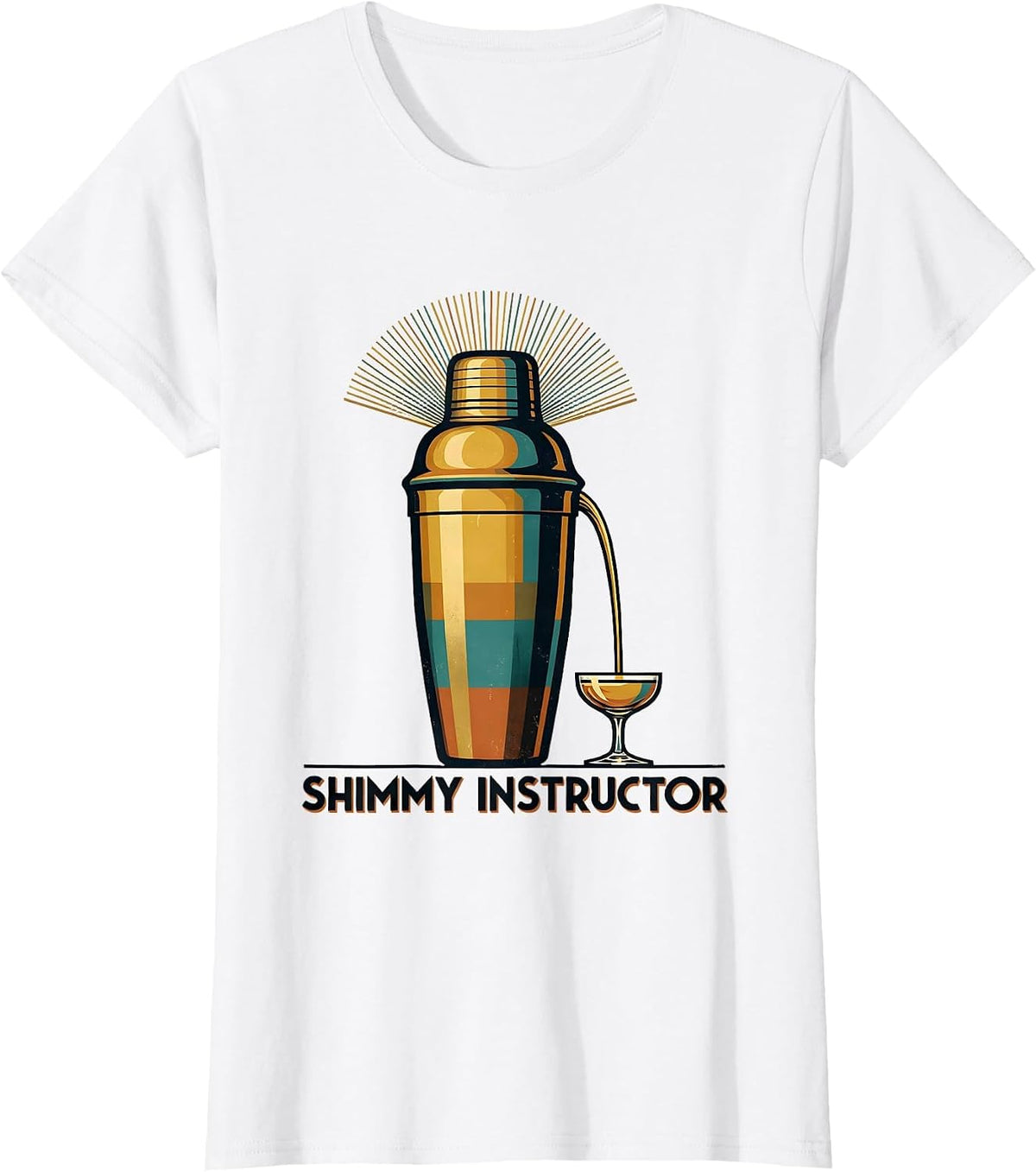 Women's Shimmy Instructor Vintage Roaring 20s Party New Years Eve T-Shirt - White