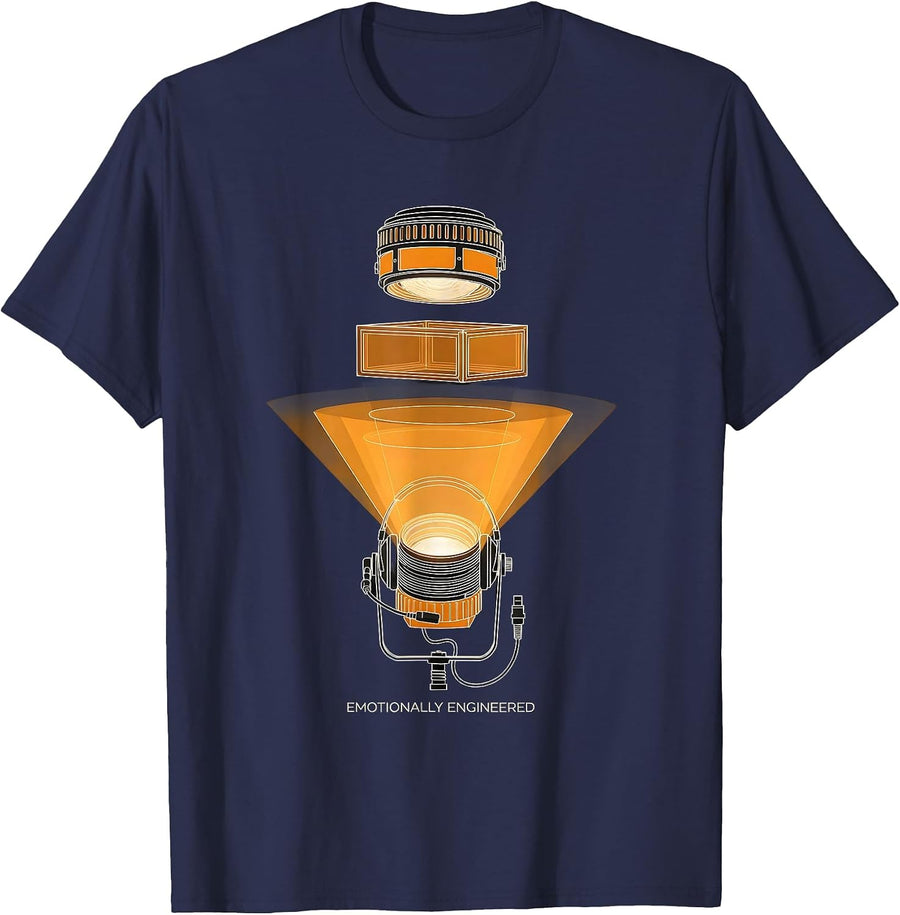 Emotionally Engineered Funny Theatre Kid Musical Humor T-Shirt - Navy Blue