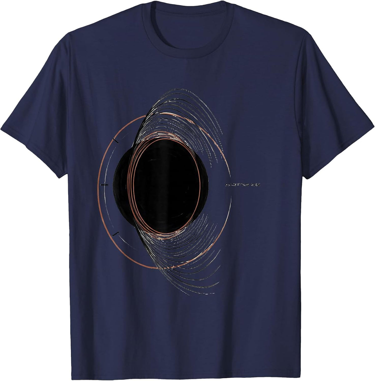 Men's Accretion Disk Minimalist Black Hole Physics Science T-Shirt - Navy Blue