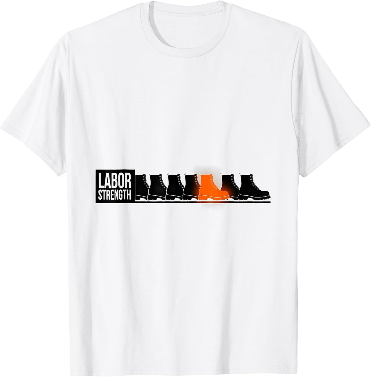 Men's Labor Strength Minimalist Union Worker Solidarity Pride T-Shirt - White