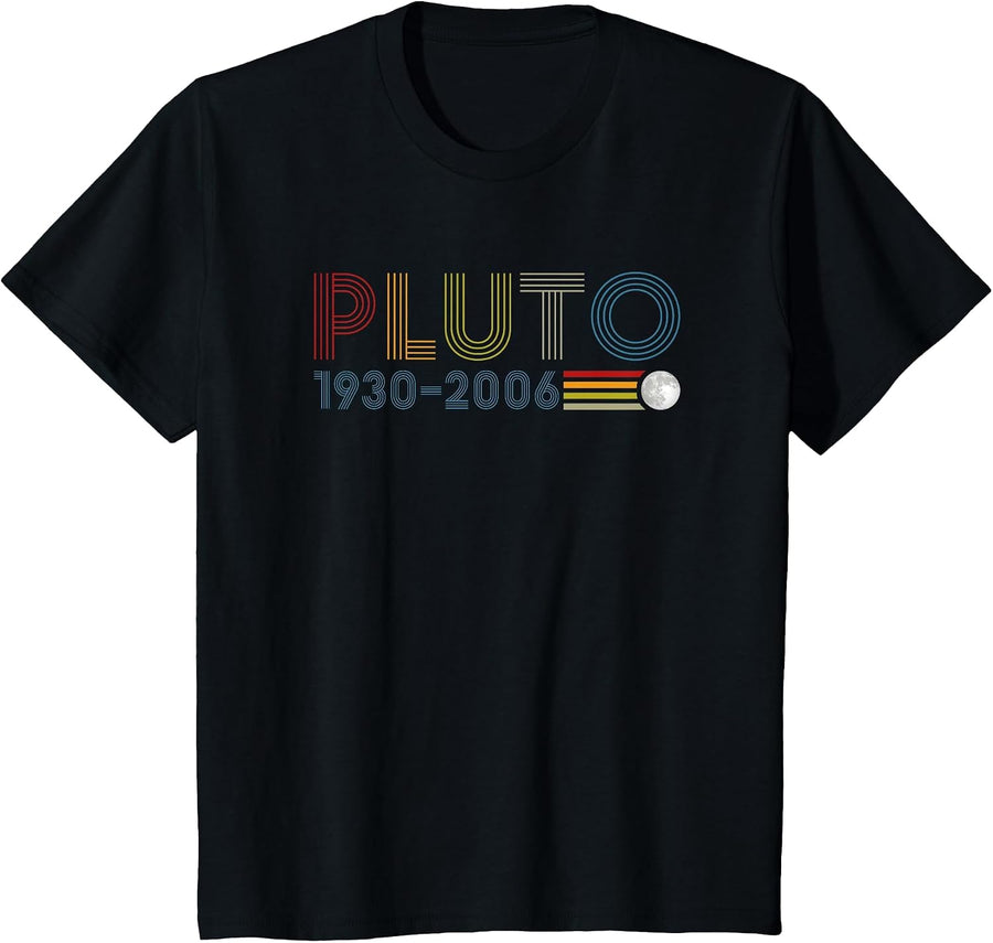 Never Forget Pluto 1930 2006 Nerdy Astronomy Space Science T-Shirt - Black