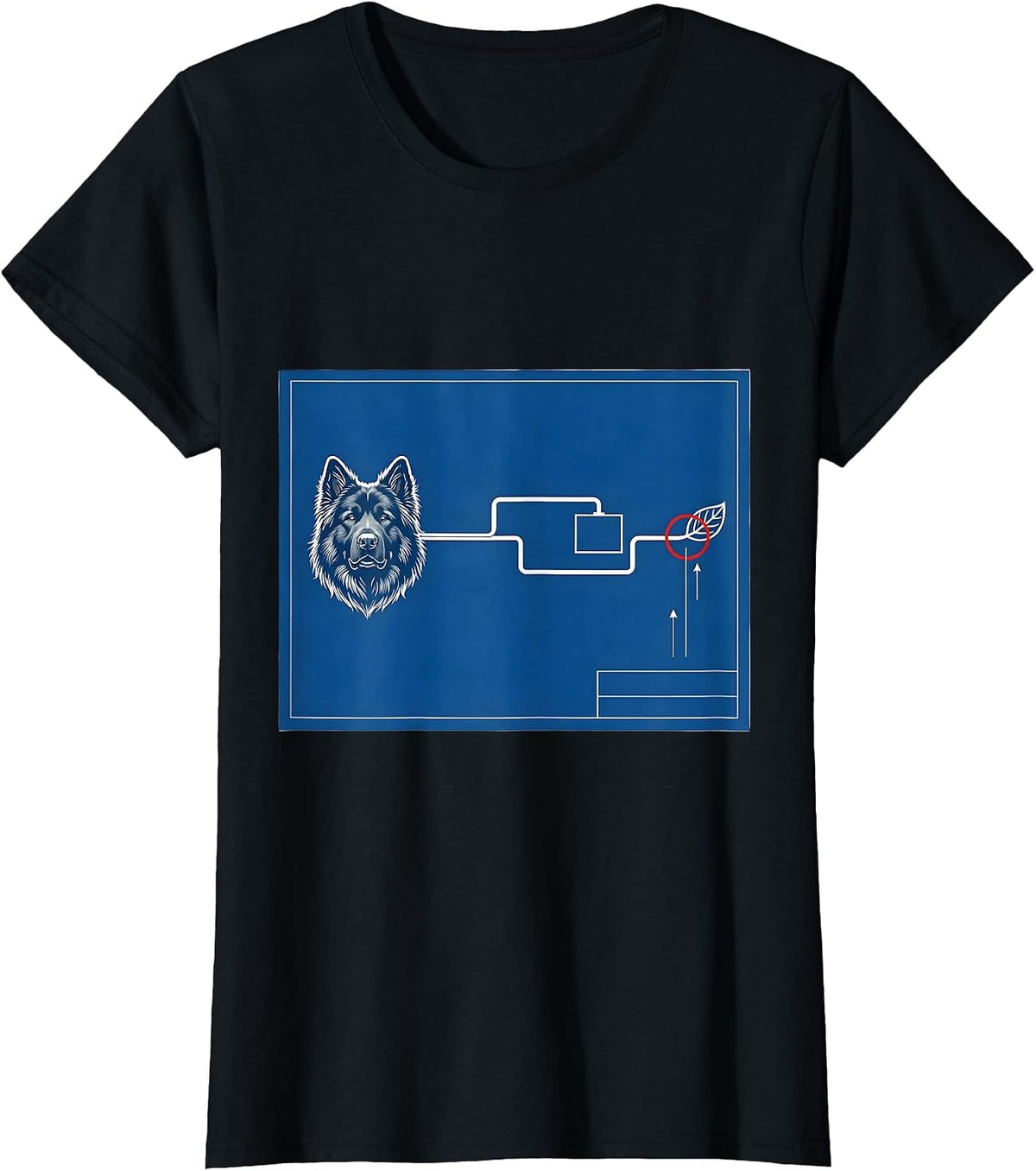 Women's Great Pyrenees Technical Blueprint Dog Owner Humor T-Shirt - Black