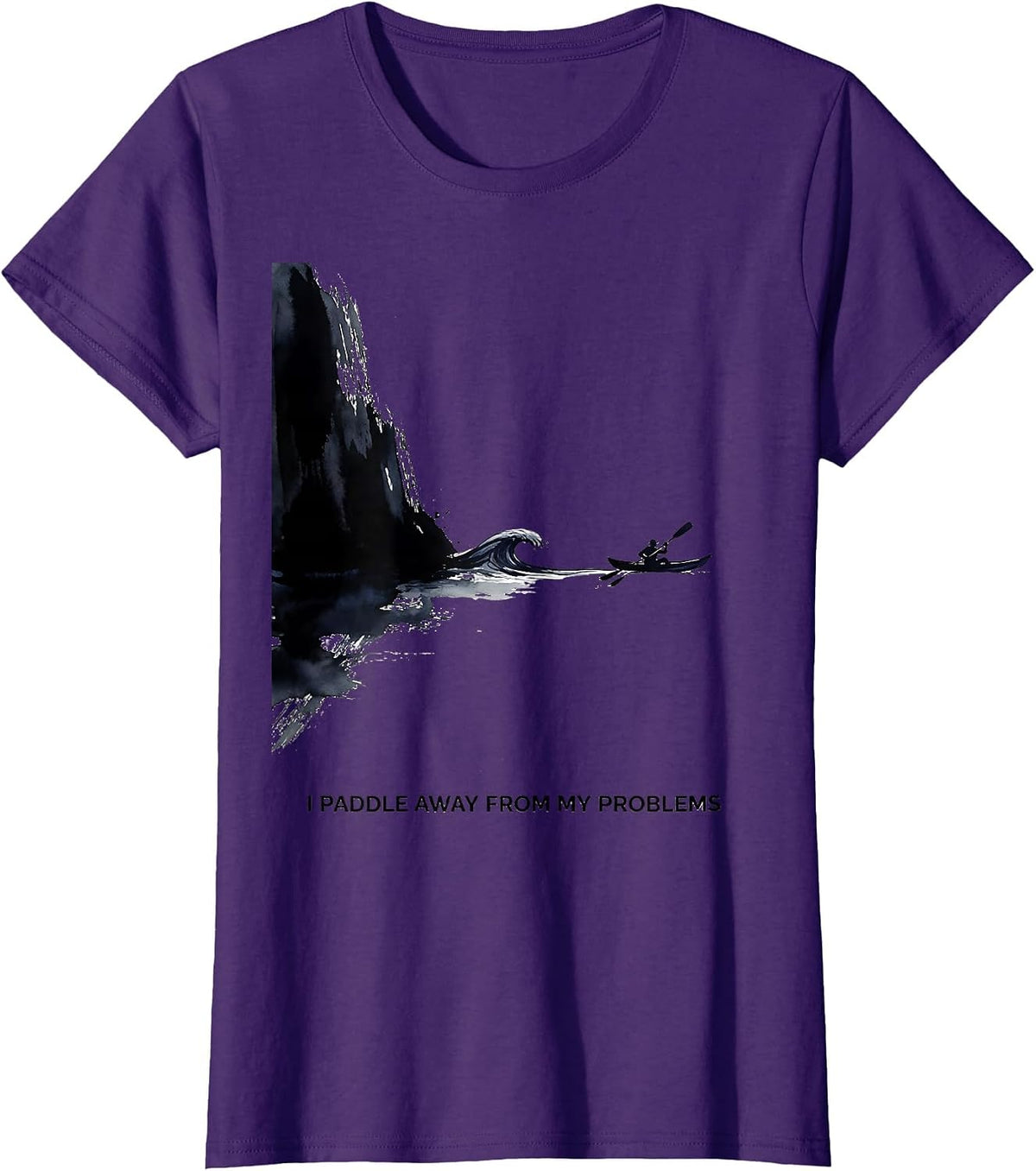 Women's I Paddle Away From My Problems Funny Kayak Kayaking Gift T-Shirt - Purple