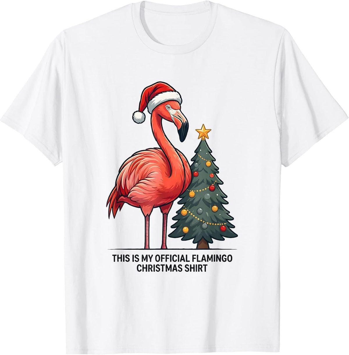 This Is My Official Flamingo Christmas Shirt Funny T-Shirt - White