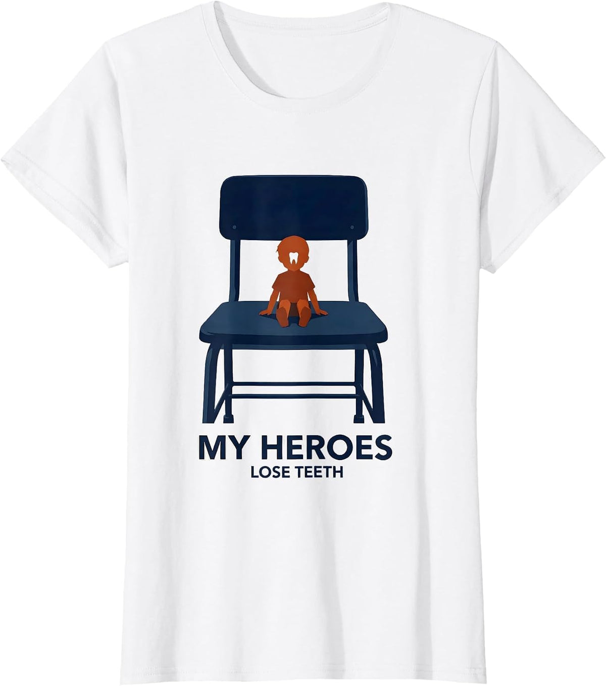Women's My Heroes Lose Teeth Funny Teacher Superhero School Start T-Shirt - White