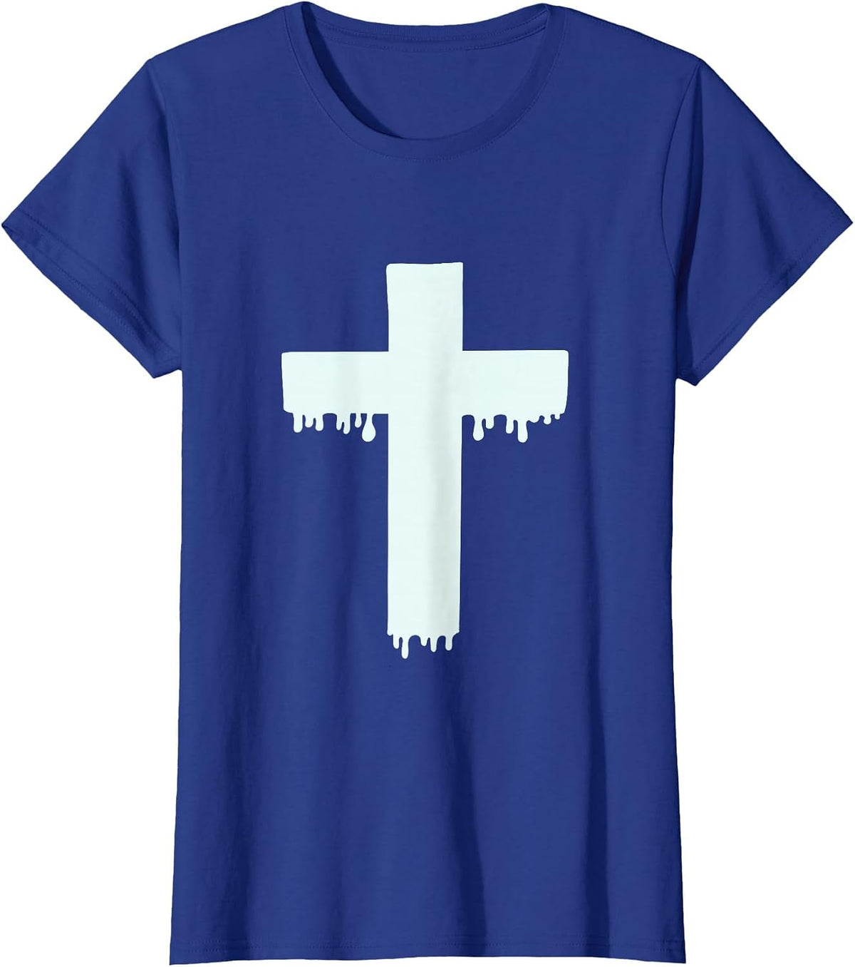Kawaii Pastel Drippy Cross, Gurokaw Japanese Goth Aesthetic T-Shirt - Royal Blue