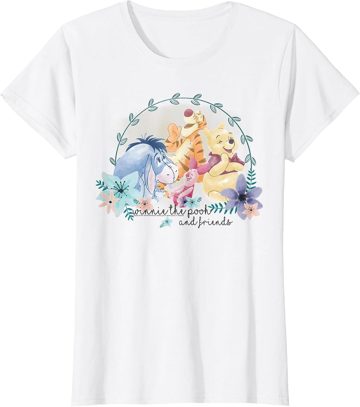 Disney Winnie the Pooh Spring Floral Group T-Shirt - White