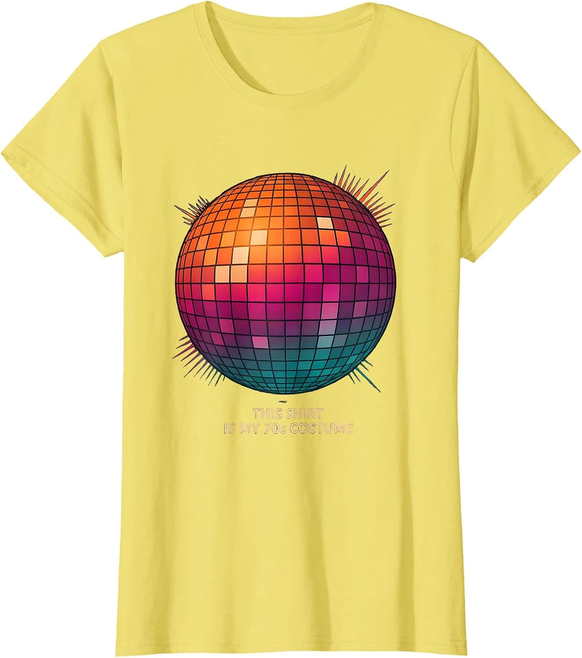 This Shirt Is My 70s Costume Retro Disco Party Halloween T-Shirt - Lemon Yellow