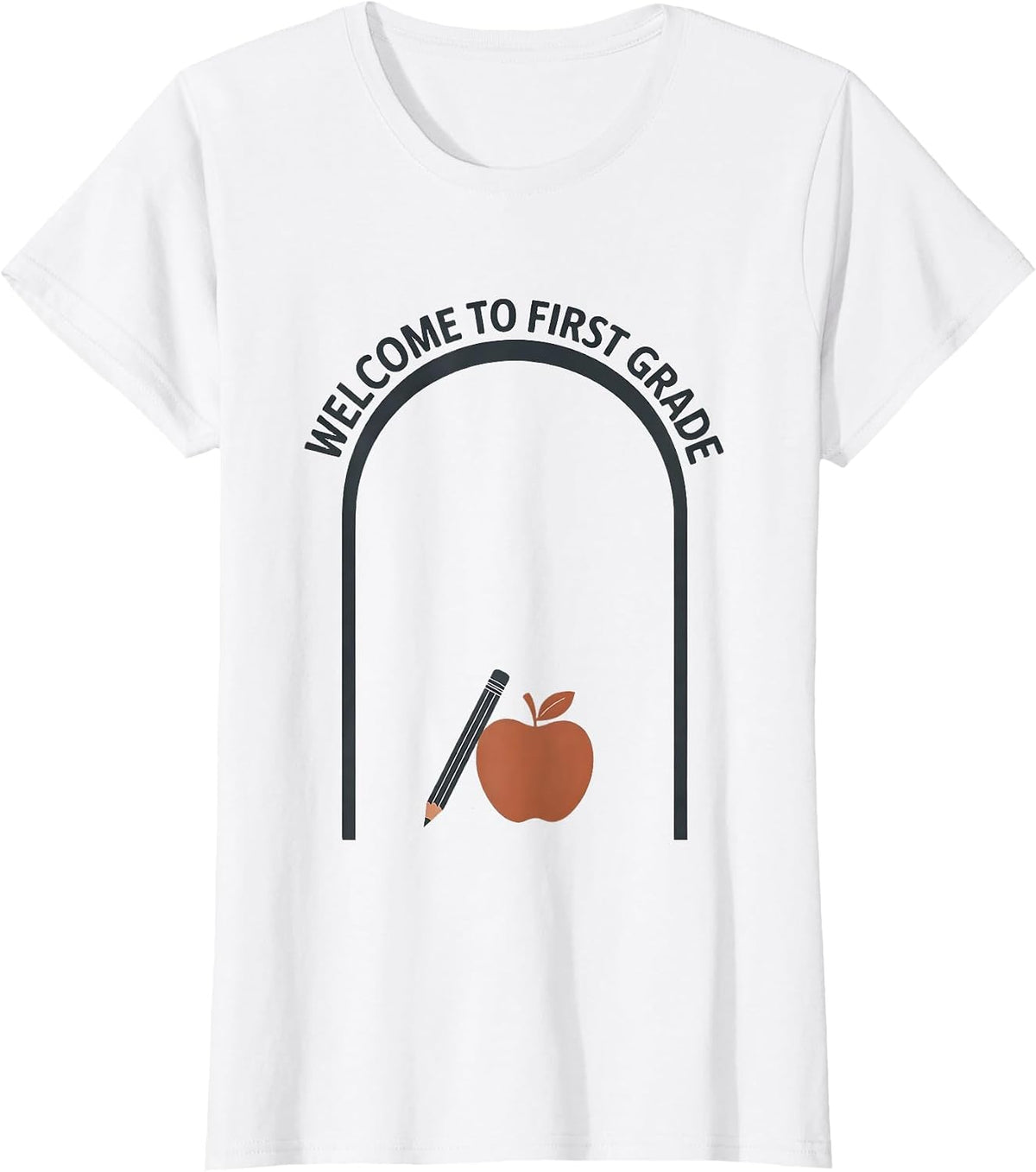Women's Welcome To First Grade Minimalist Teacher Back To School T-Shirt - White