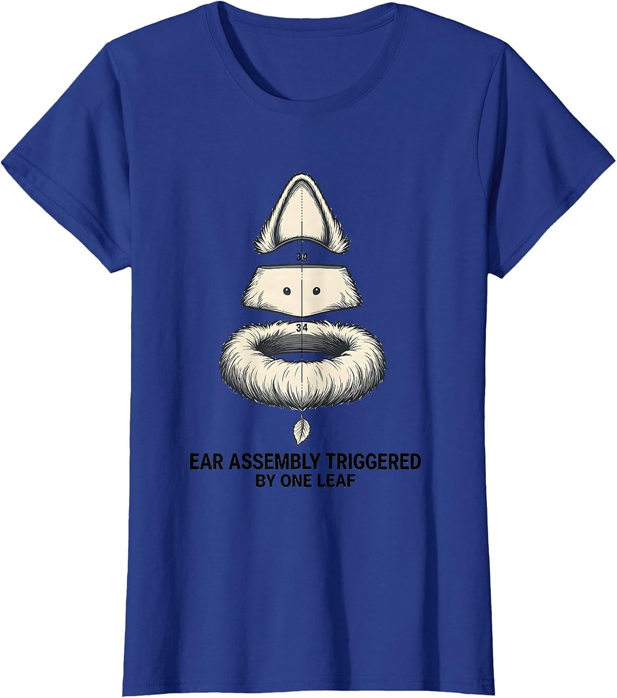 Women's Ear Assembly Triggered By One Leaf Funny Great Pyrenees Dog T-Shirt - Royal Blue