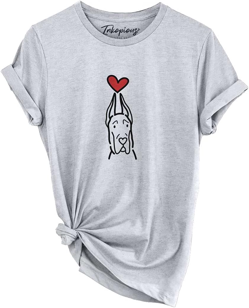 Inkopious Love Always Great Dane T-Shirt - Unisex Grey Crewneck