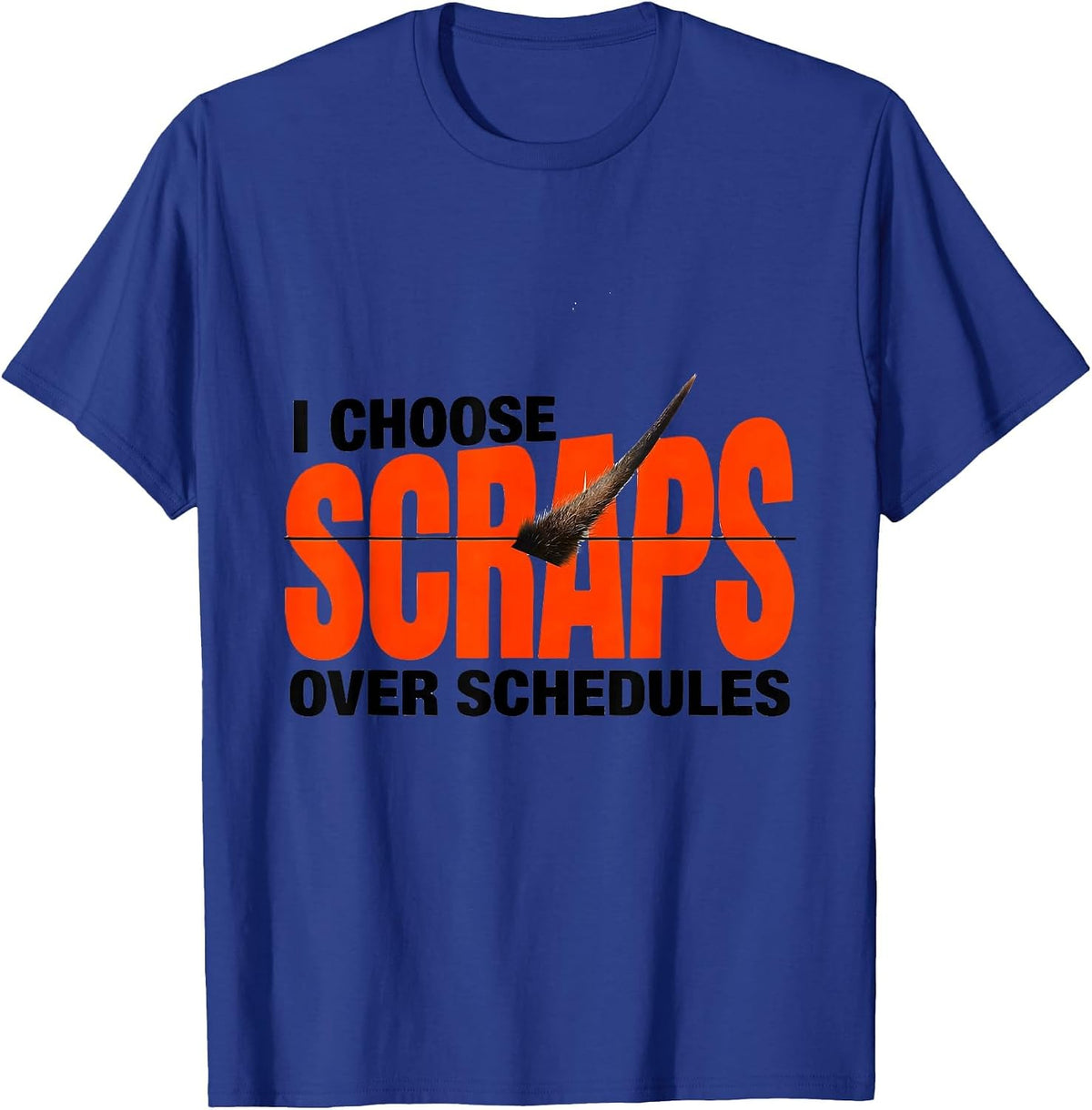 Men's I Choose Scraps Over Schedules Funny Raccoon Opossum Animal T-Shirt - Royal Blue