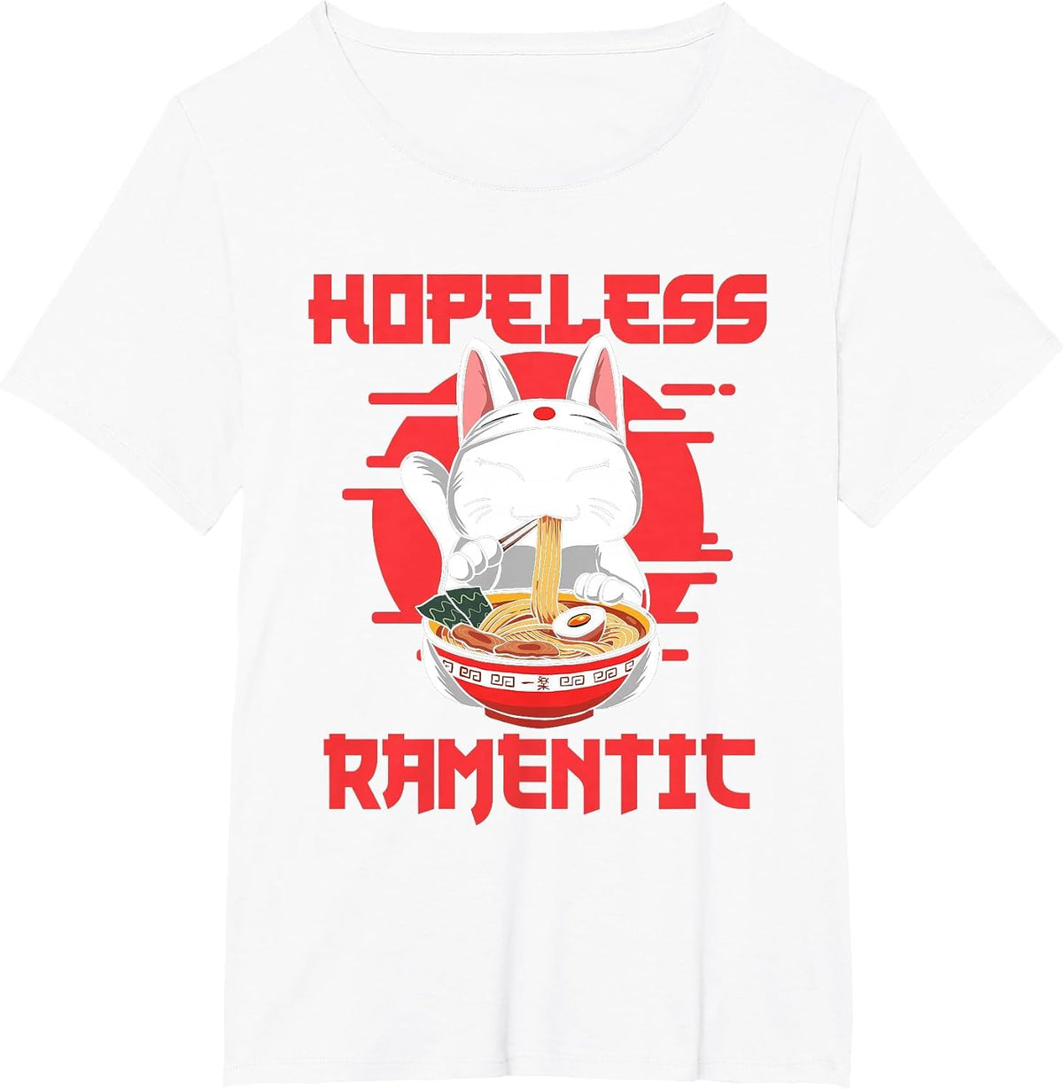 Hopeless Ramentic - Kawaii Japanese Noodles Ramen Lover T-Shirt - White