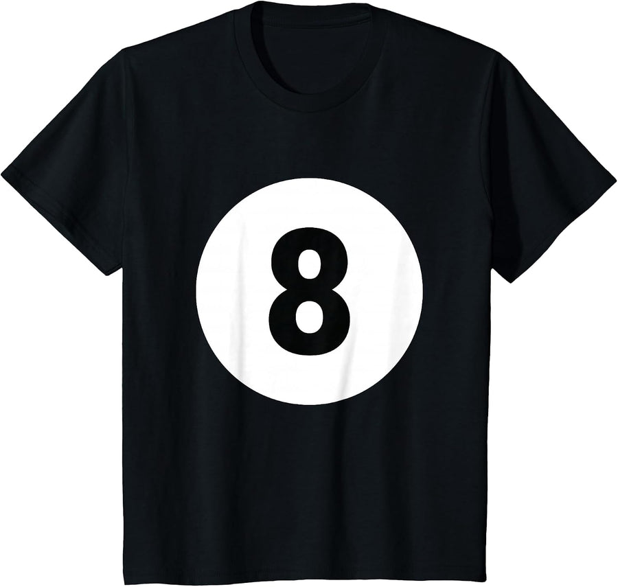 8 Pool Ball 8 Billiards Costume Halloween Group Matching T-Shirt - Black