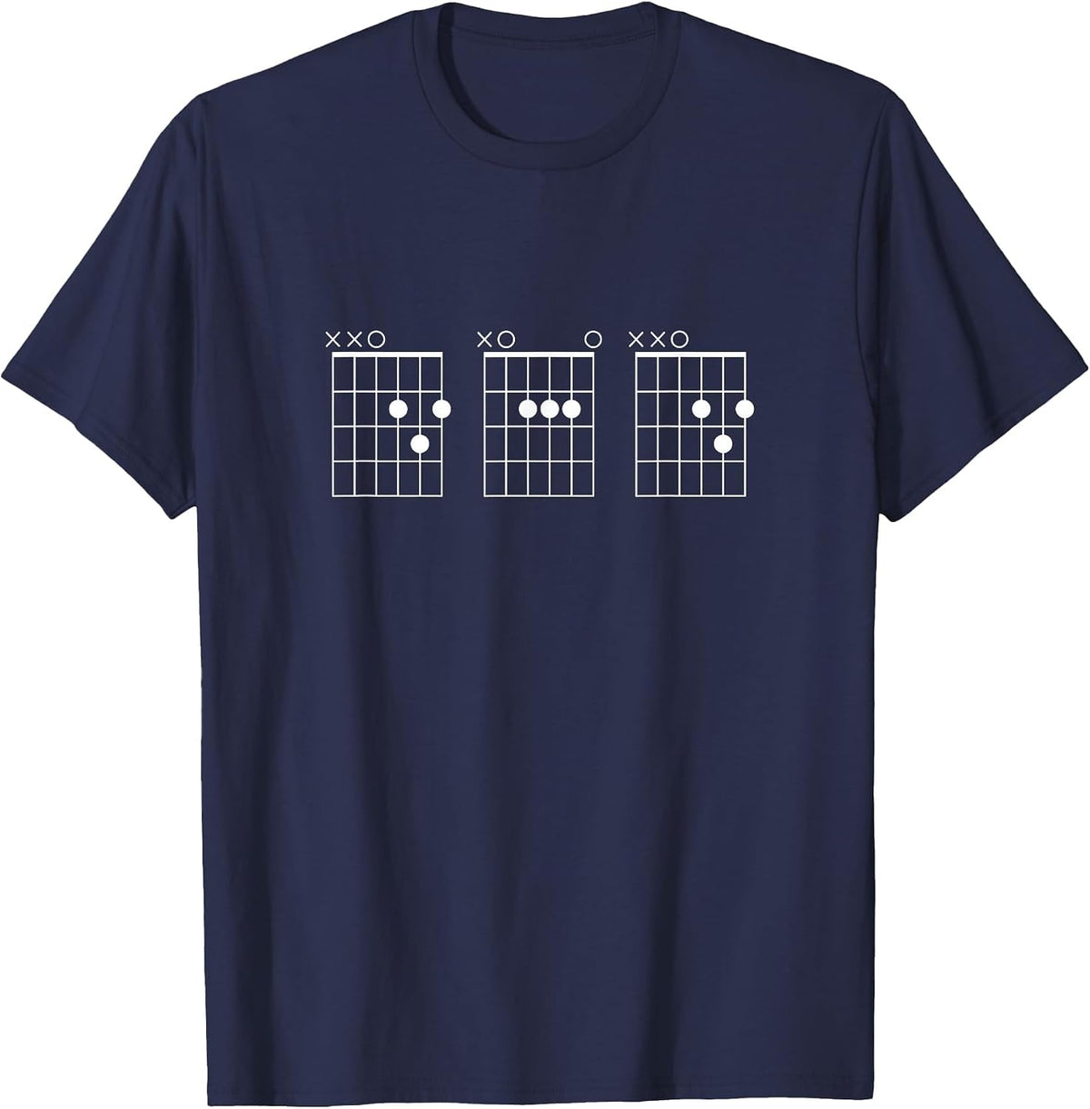 Guitarist Dad Fathers Day Shirt - DAD Guitar Chords T-Shirt - Navy Blue