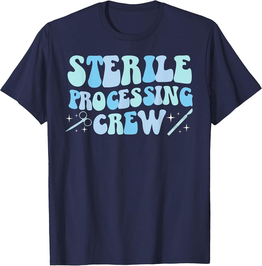 Sterile Processing Crew Sterile Processing Tech SPD Tech T-Shirt - Navy Blue