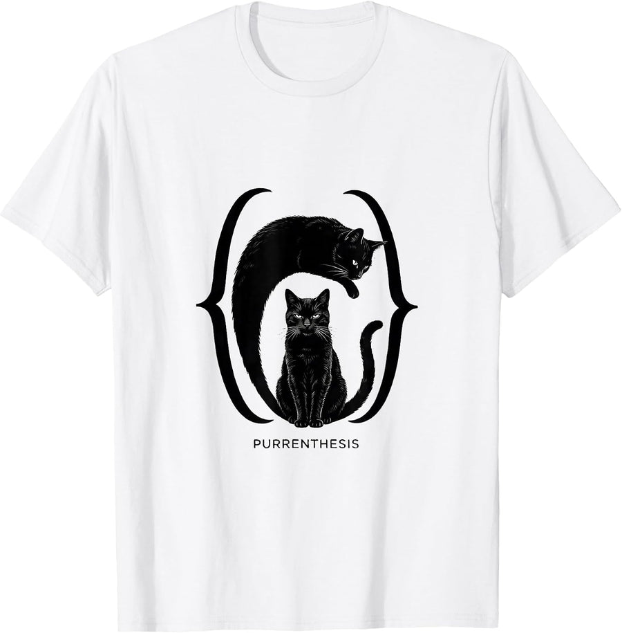 Men's Purrenthesis Funny Cat Math Science Teacher Gift T-Shirt - White