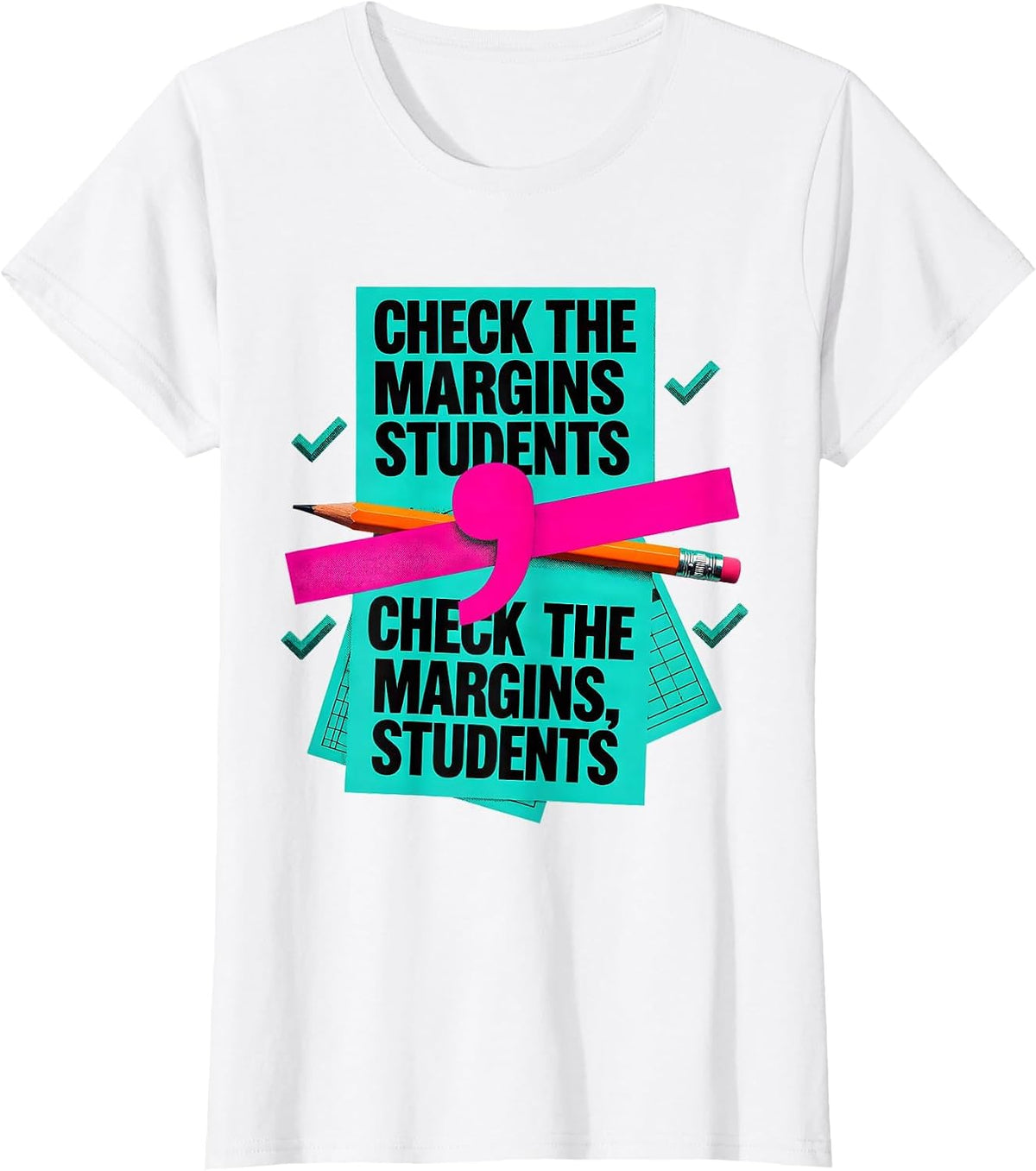 Check the margins students Check the margins, students T-Shirt - White