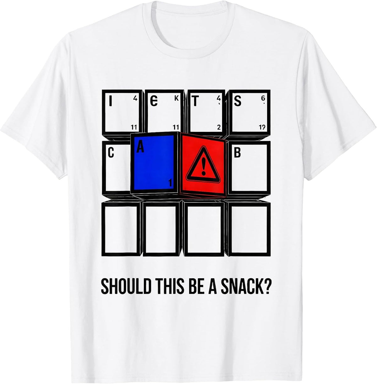 Men's Should This Be A Snack? Funny Periodic Table Science Teacher T-Shirt - White