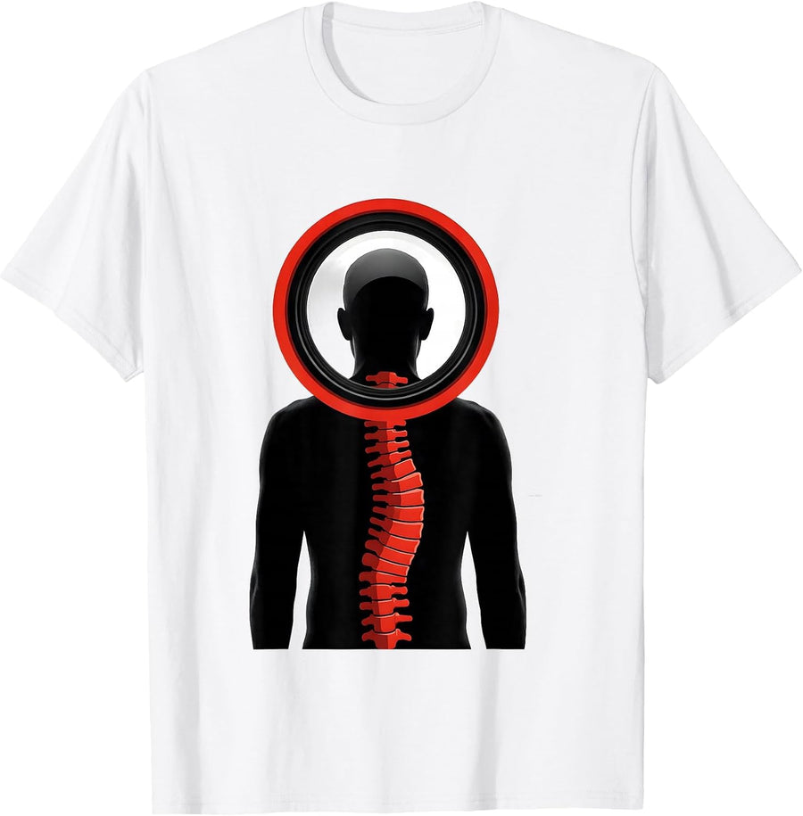Men's Vertebrae Lens Chiropractor Office Humor Gift T-Shirt - White