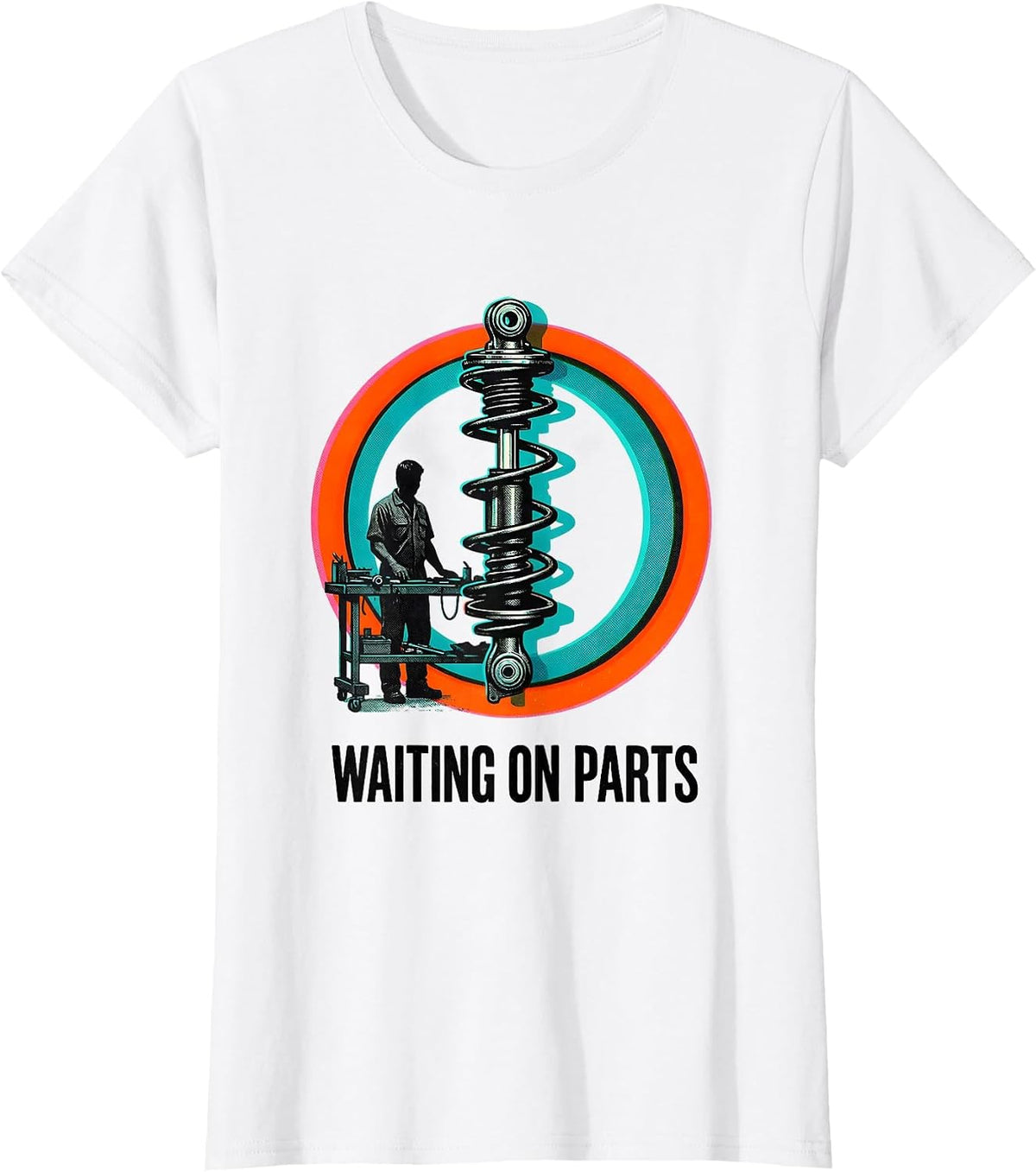 Waiting On Parts Funny Mechanic Humor Auto Repair Technician T-Shirt - White