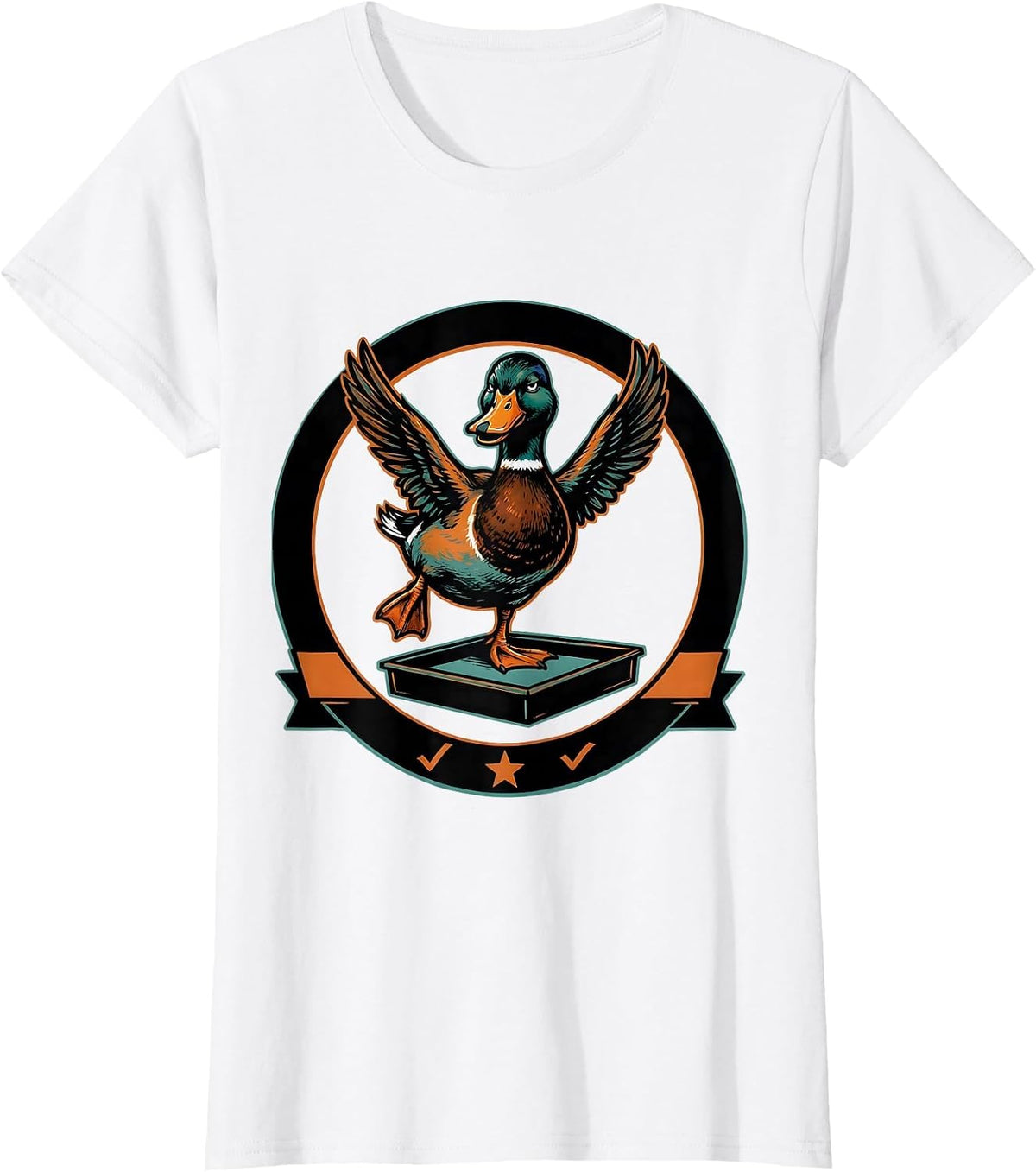 Women's Dismissive Duck Screenprint Poster Humor Novelty Gift T-Shirt - White