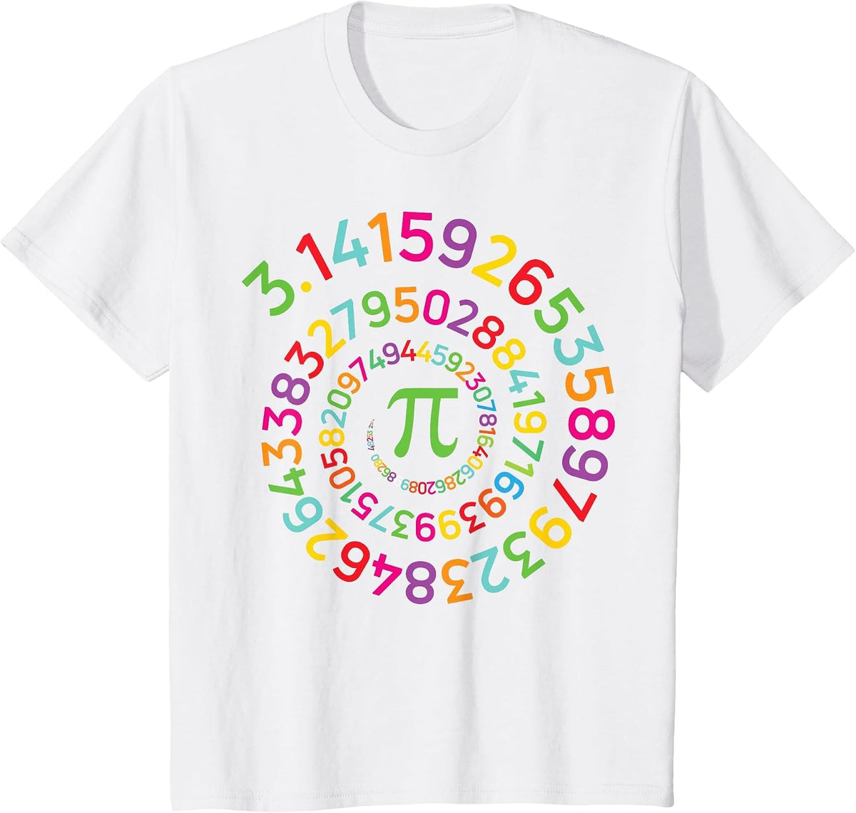 PI Day Spiral Shirt 3.14159 Women Kids Men Math Teacher T-Shirt - White