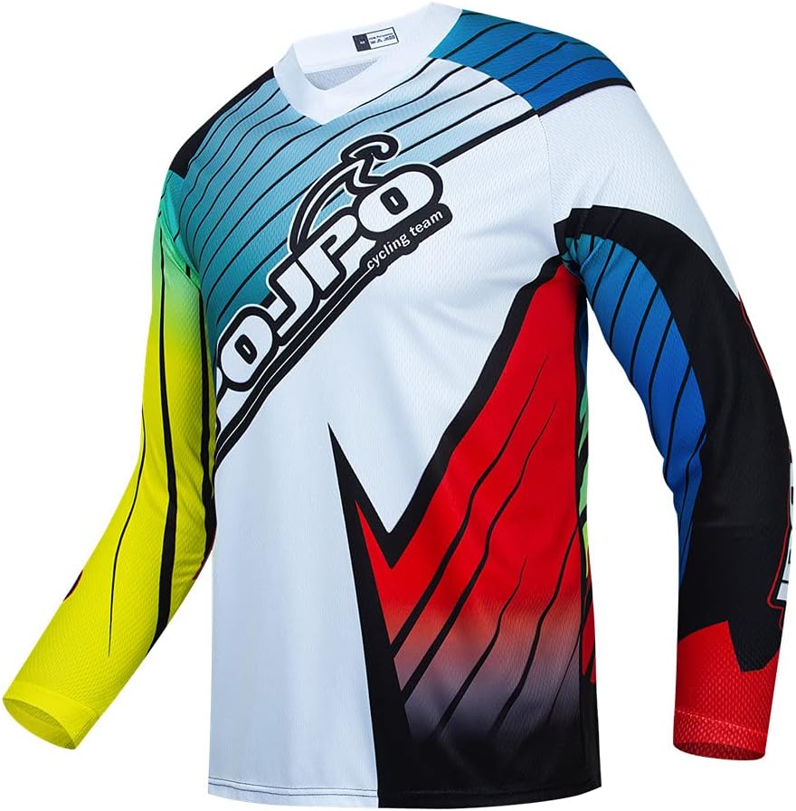 Men's Mountain Bike Jersey Long Sleeve Cycling Shirt Downhill Racewear Motocross T-Shirt MTB Jersey - 15bcu9009gr