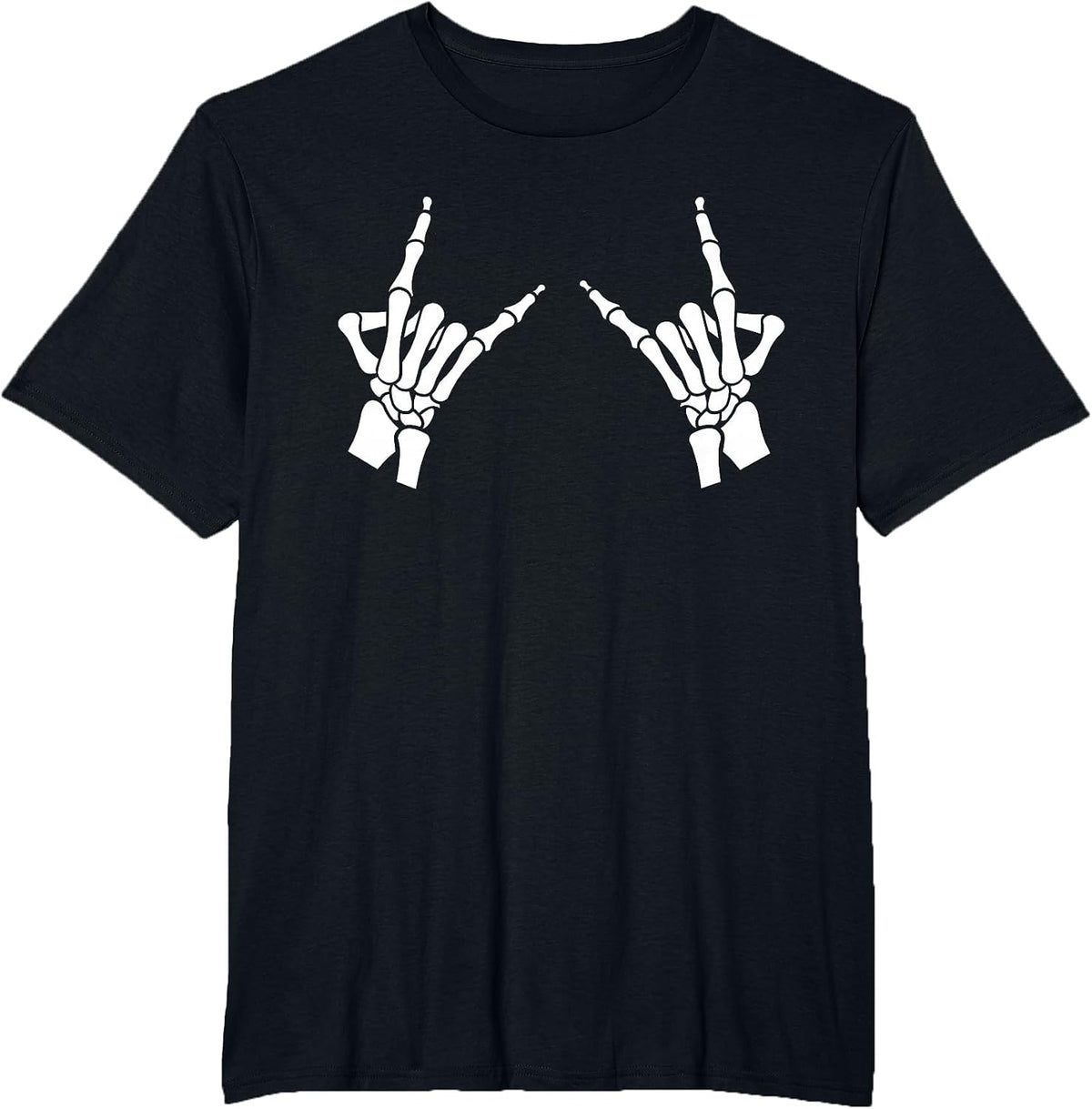 Skeleton Metal Hands T-Shirt Gothic Goth T-Shirt - Black