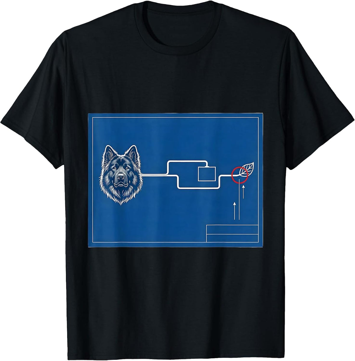 Men's Great Pyrenees Technical Blueprint Dog Owner Humor T-Shirt - Black