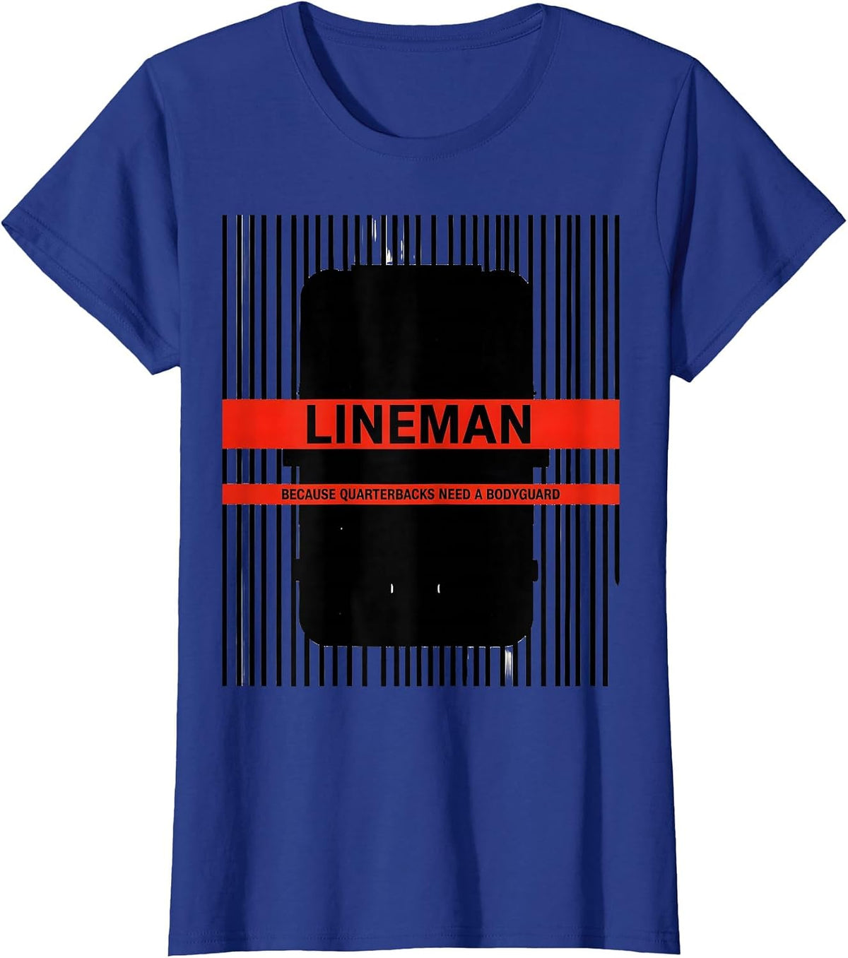 Women's Lineman Because Quarterbacks Need A Bodyguard Funny T-Shirt - Royal Blue
