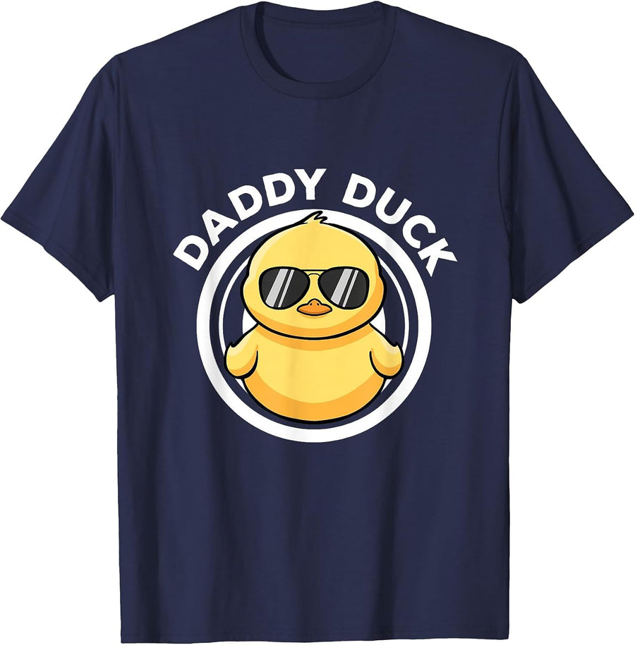 Daddy Duck Dad I Love Ducks Family Lover Funny Rubber Duck T-Shirt - Navy Blue