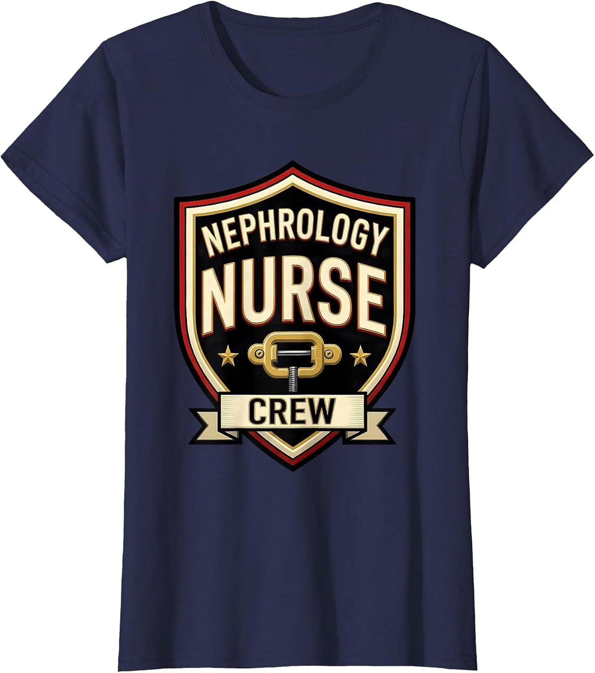 Women's Nephrology Nurse Crew Dialysis RN LPN Tech Kidney Care T-Shirt - Navy Blue