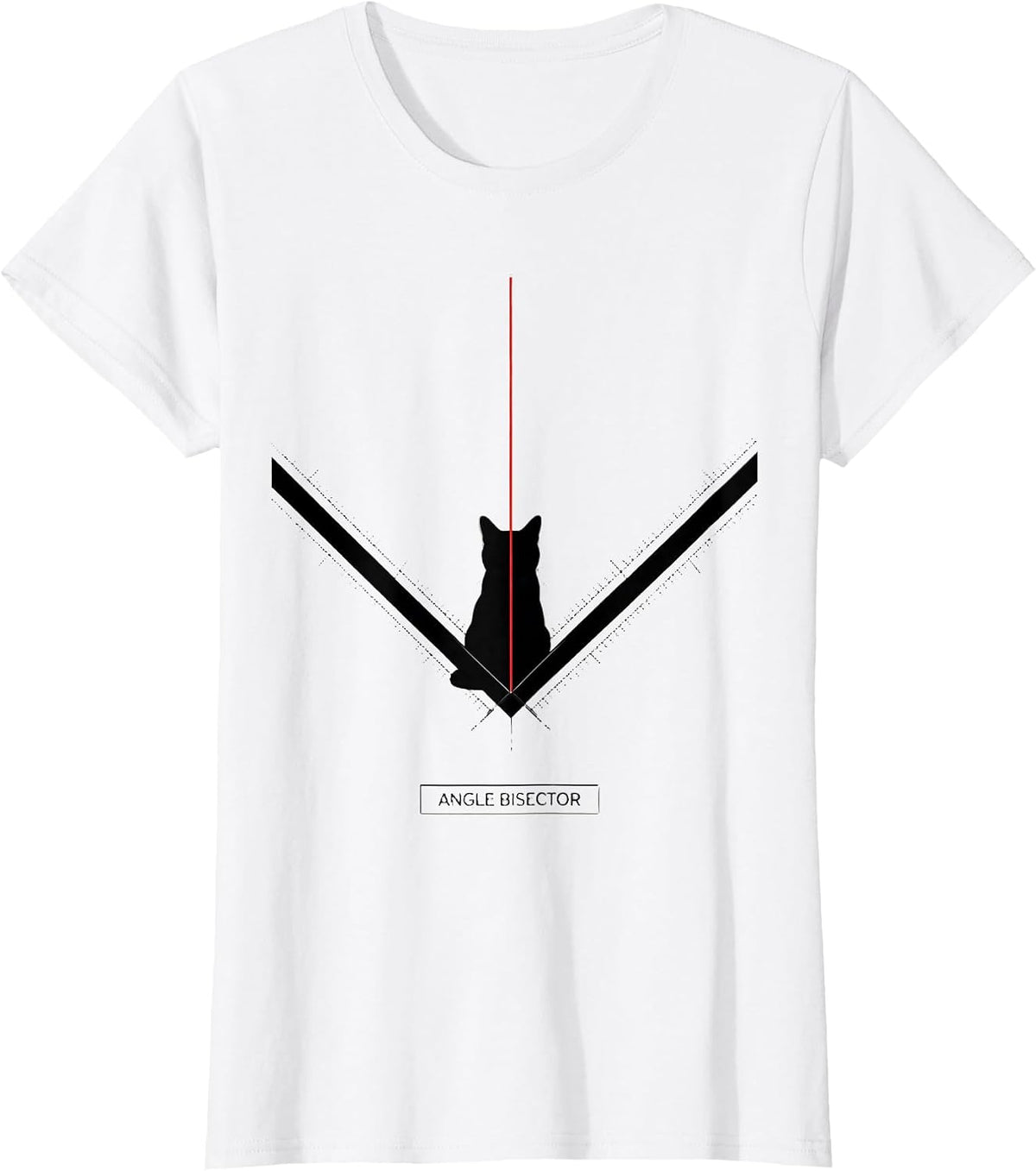 Women's Angle Bisector Funny Cat Math Science Teacher Gift T-Shirt - White