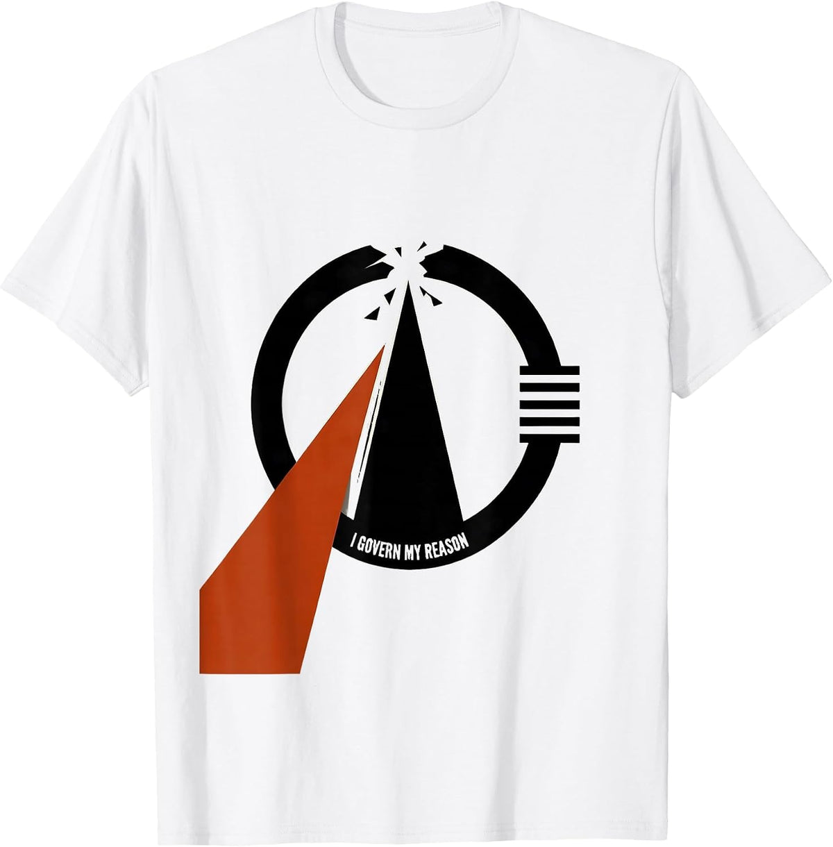 Men's I Govern My Reason Stoic Philosophy Marcus Aurelius Quote T-Shirt - White