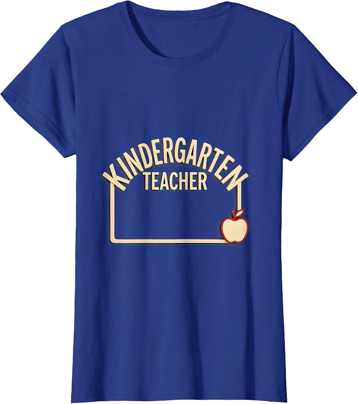 Women's Kindergarten Teacher Cute Pencil Apple Back To School T-Shirt - Royal Blue