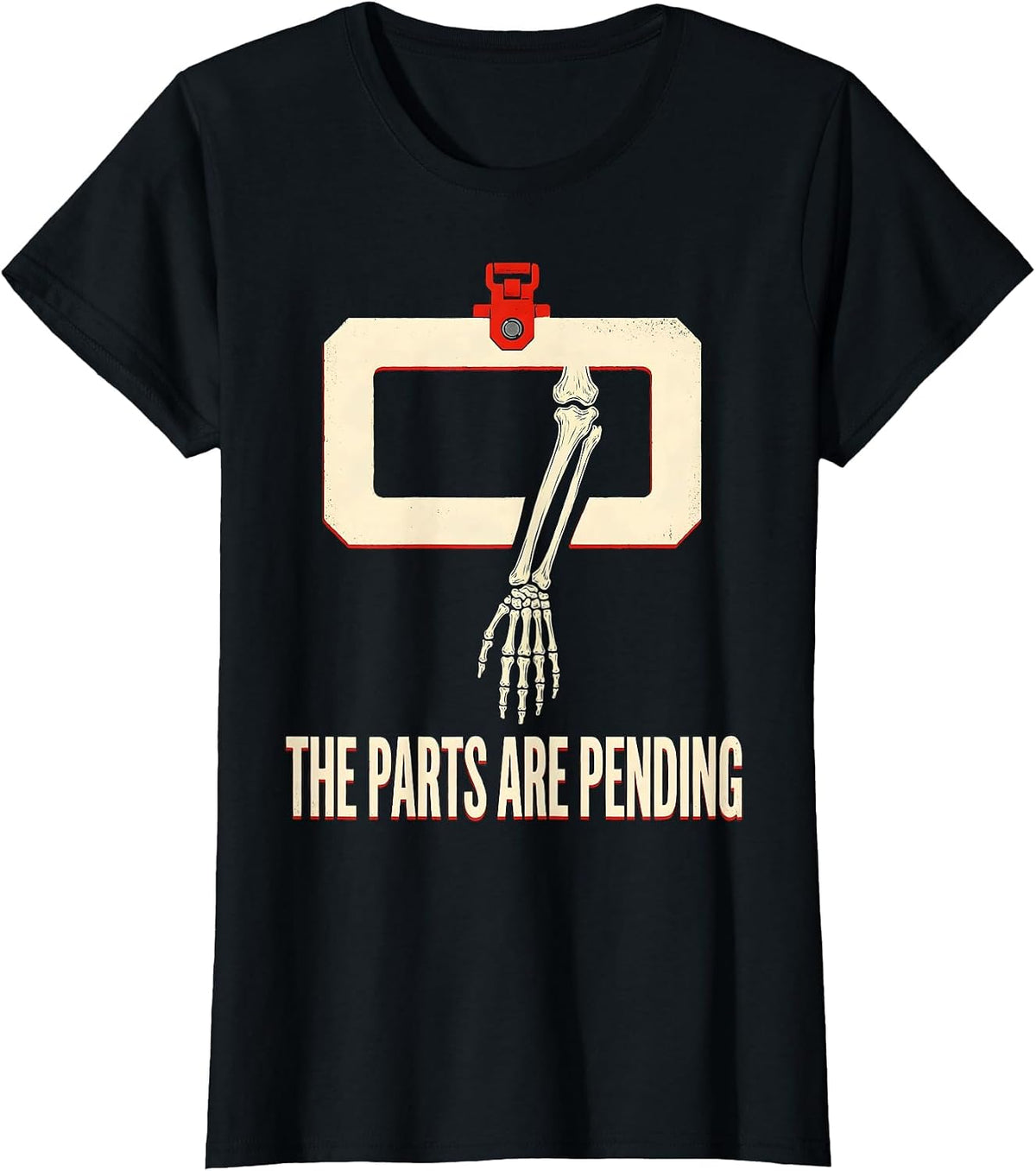 The Parts Are Pending Funny Skeleton Mechanic Auto Repair T-Shirt - Black