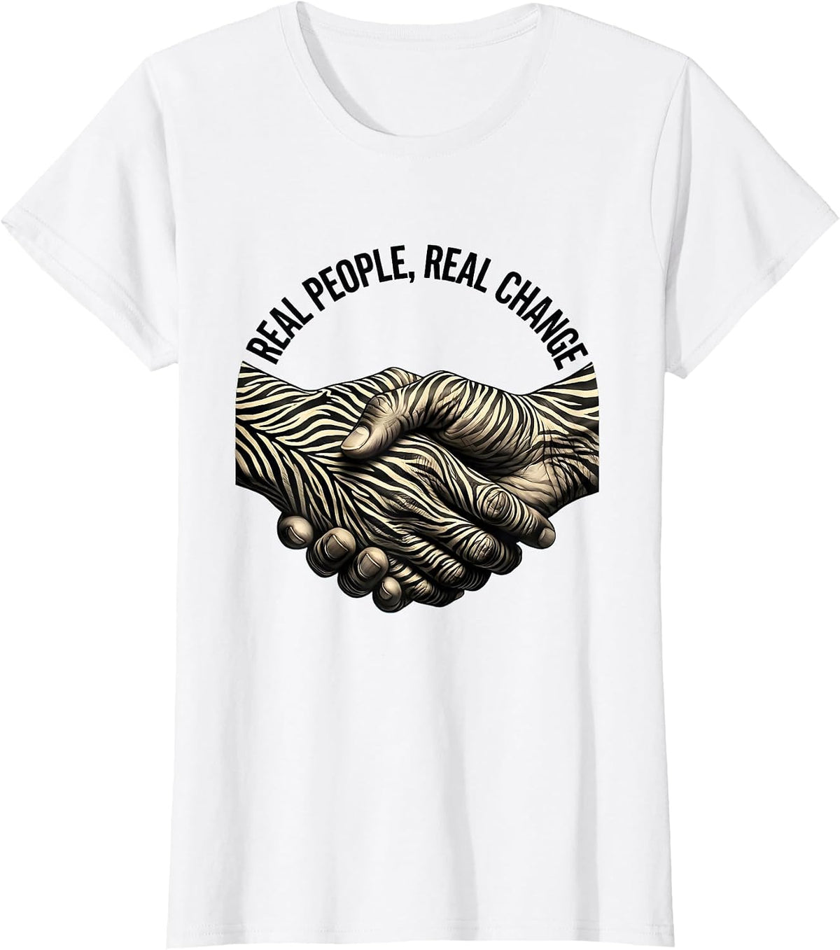 Real People Real Change Social Worker Design T-Shirt - White
