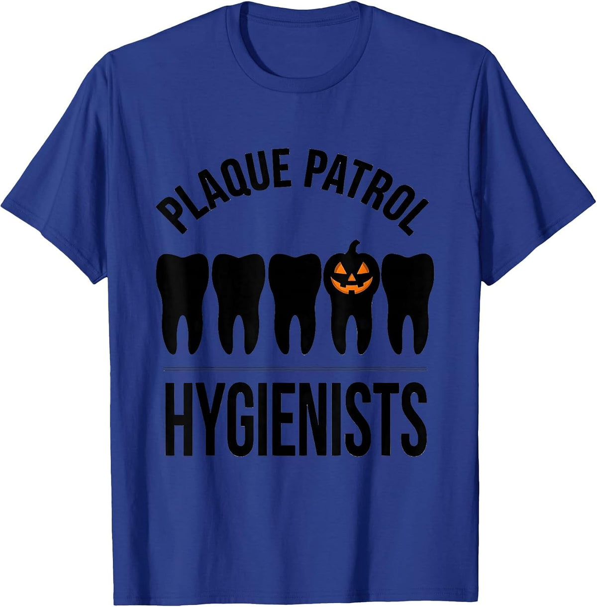 Men's Plaque Patrol Hygienists Funny Dental Hygienist Halloween T-Shirt - Royal Blue