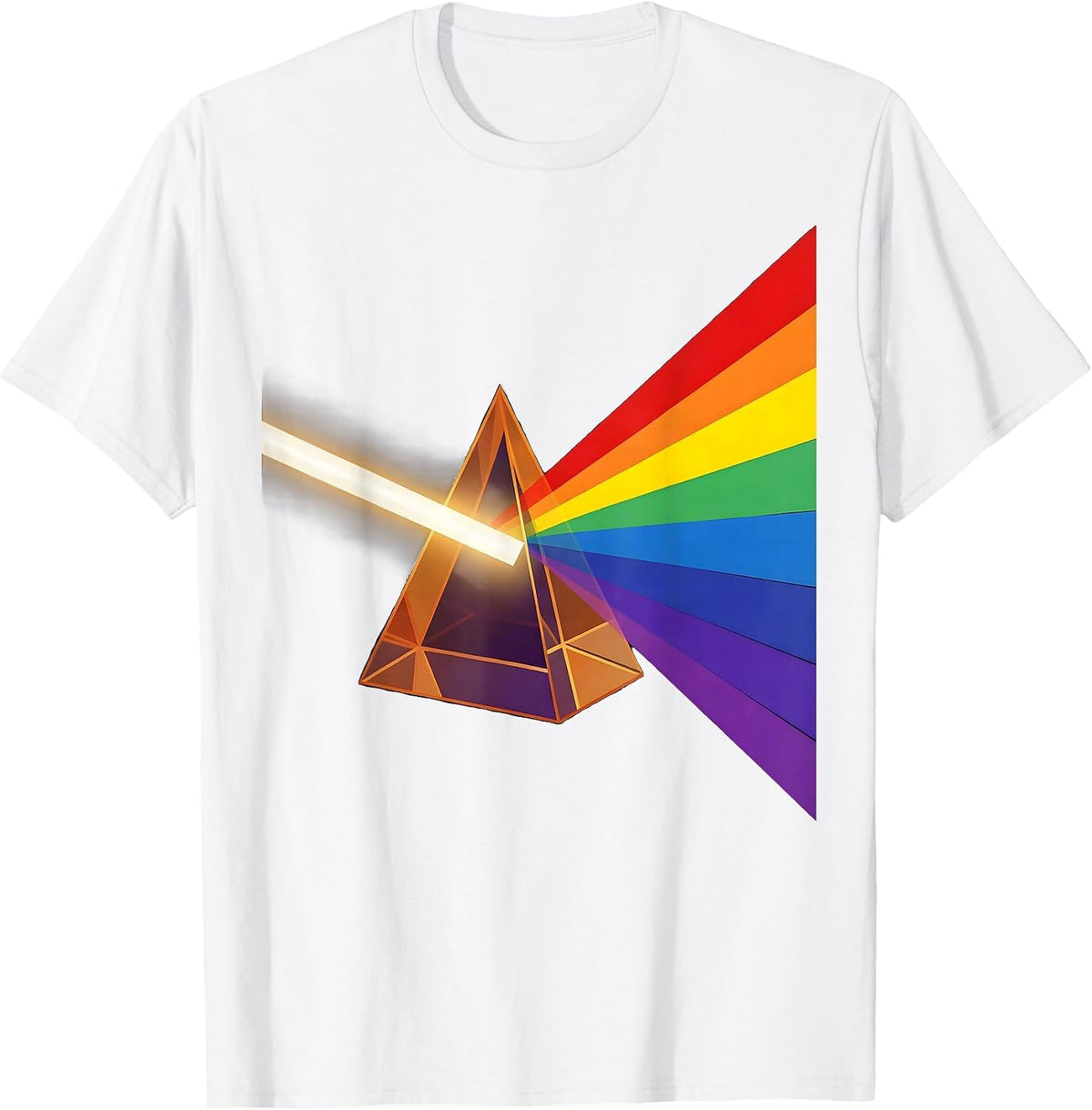 Men's Science Teacher Prism Rainbow Light Illustration T-Shirt - White