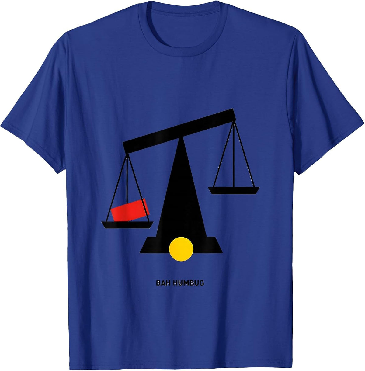 Bah Humbug Vintage Christmas Carol Scrooge Holiday Humor T-Shirt - Royal Blue