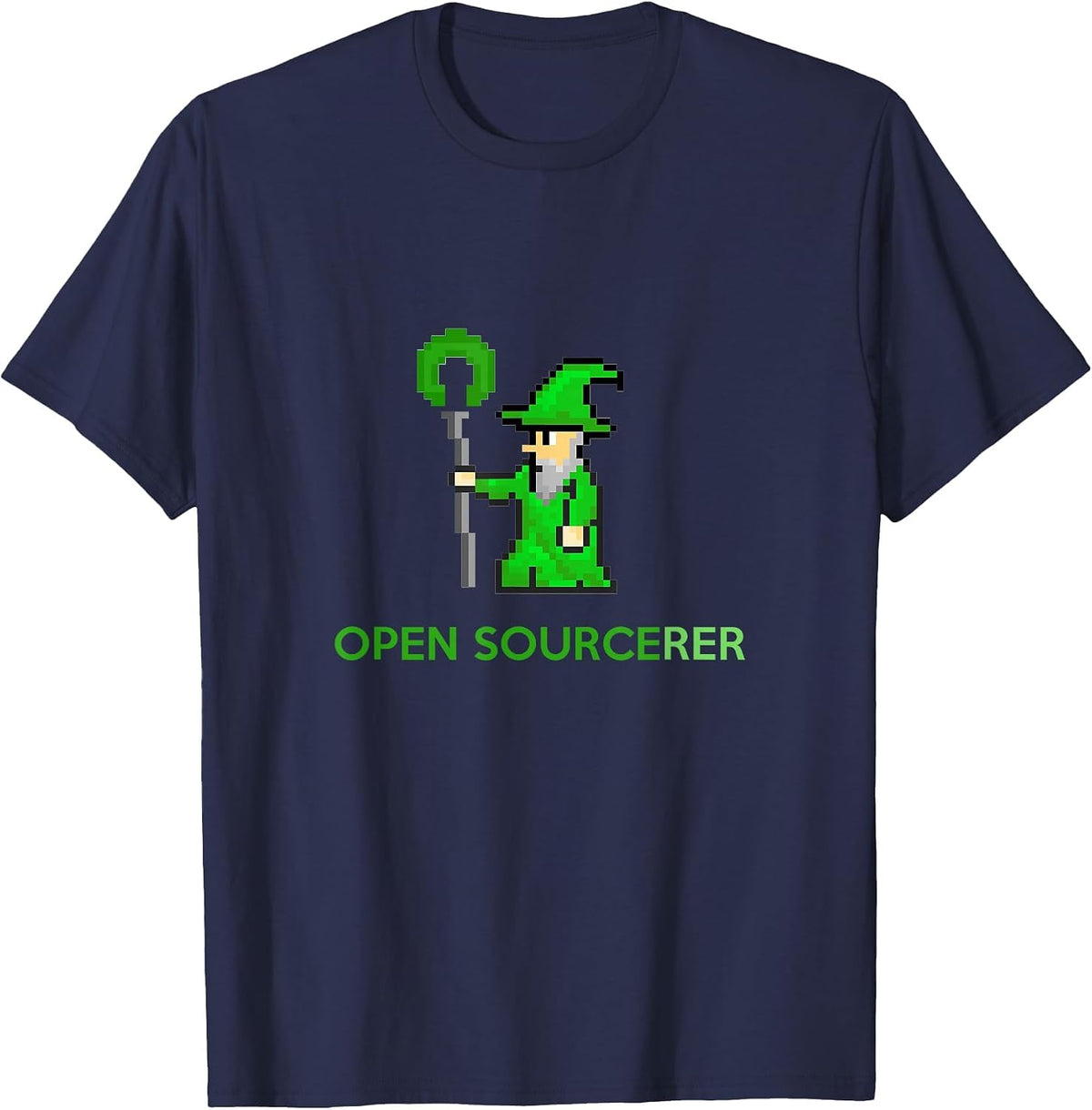Open Sourcerer Developer Coder Open Sorcerer T-Shirt - Navy Blue