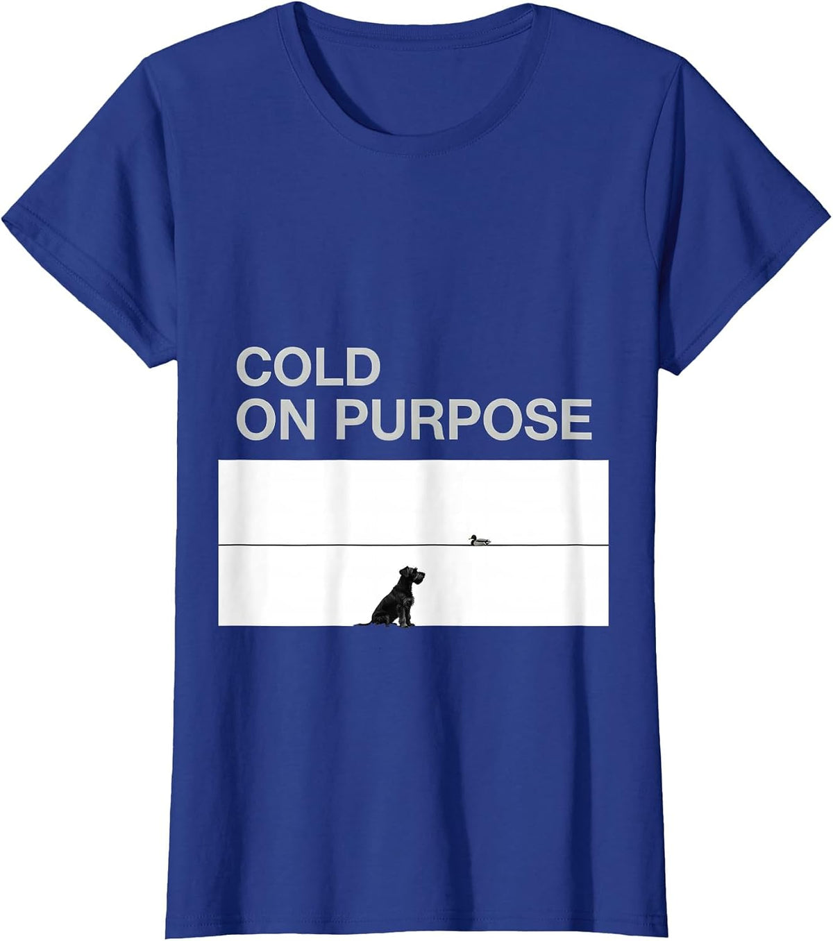 Women's Cold On Purpose Rustic Southern Hunting Dog Labrador Vintage T-Shirt - Royal Blue