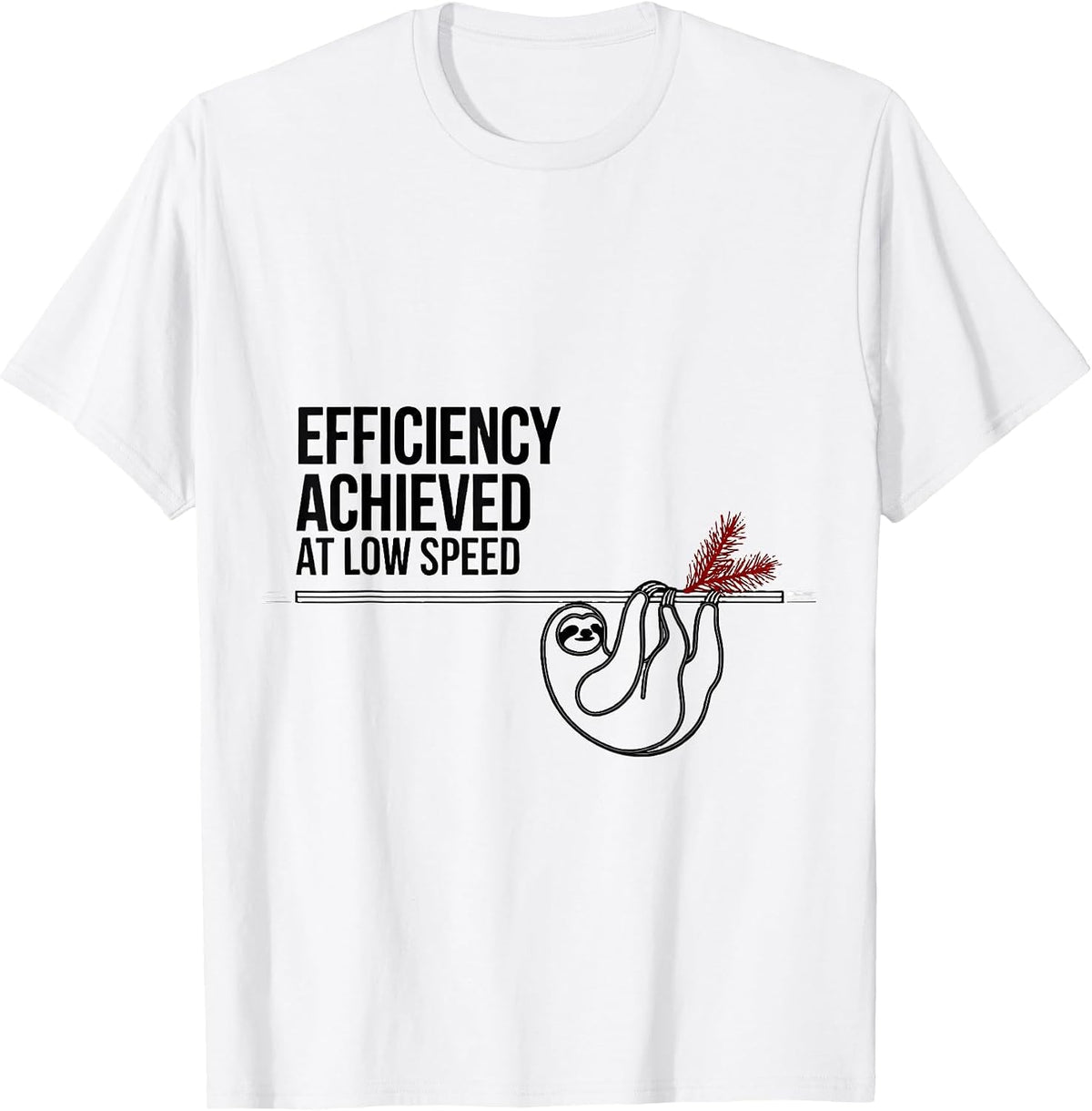 Men's Efficiency Achieved At Low Speed Funny Sloth Lover Christmas T-Shirt - White
