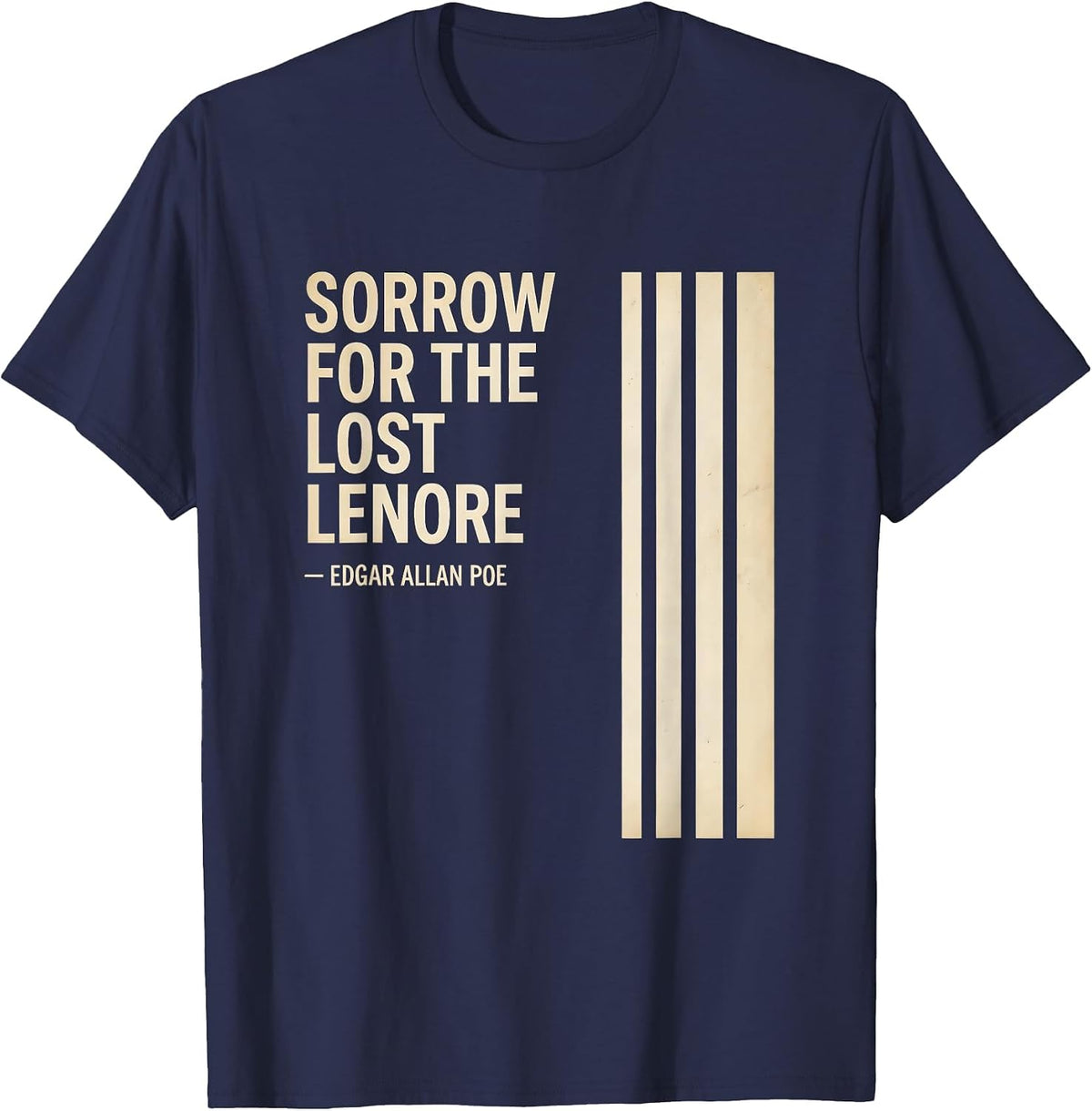Sorrow for the lost Lenore — Edgar Allan Poe Gothic T-Shirt - Navy Blue