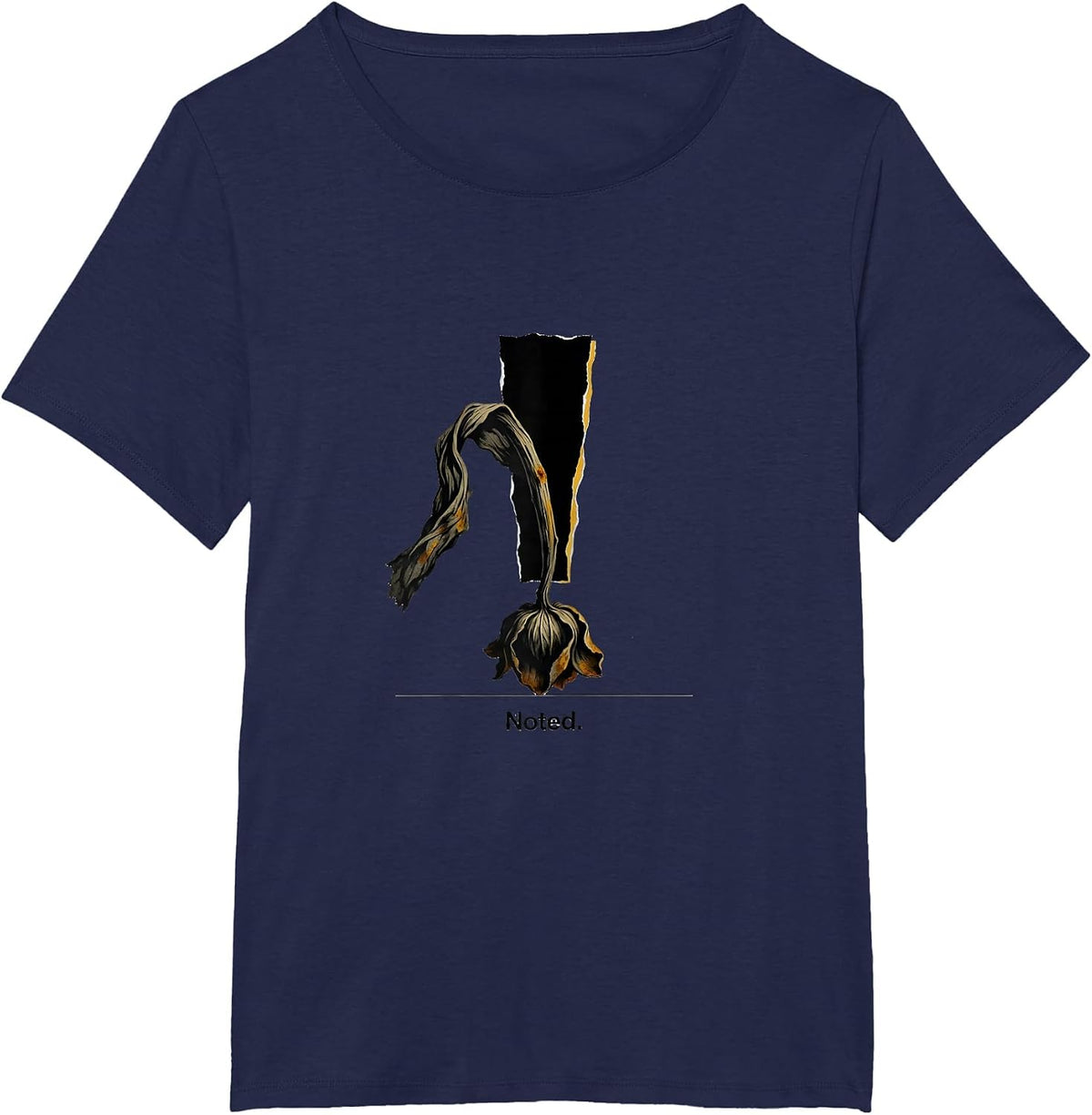 Women's Noted Conceptual Polish Poster Grammar Police Humor T-Shirt - Navy Blue